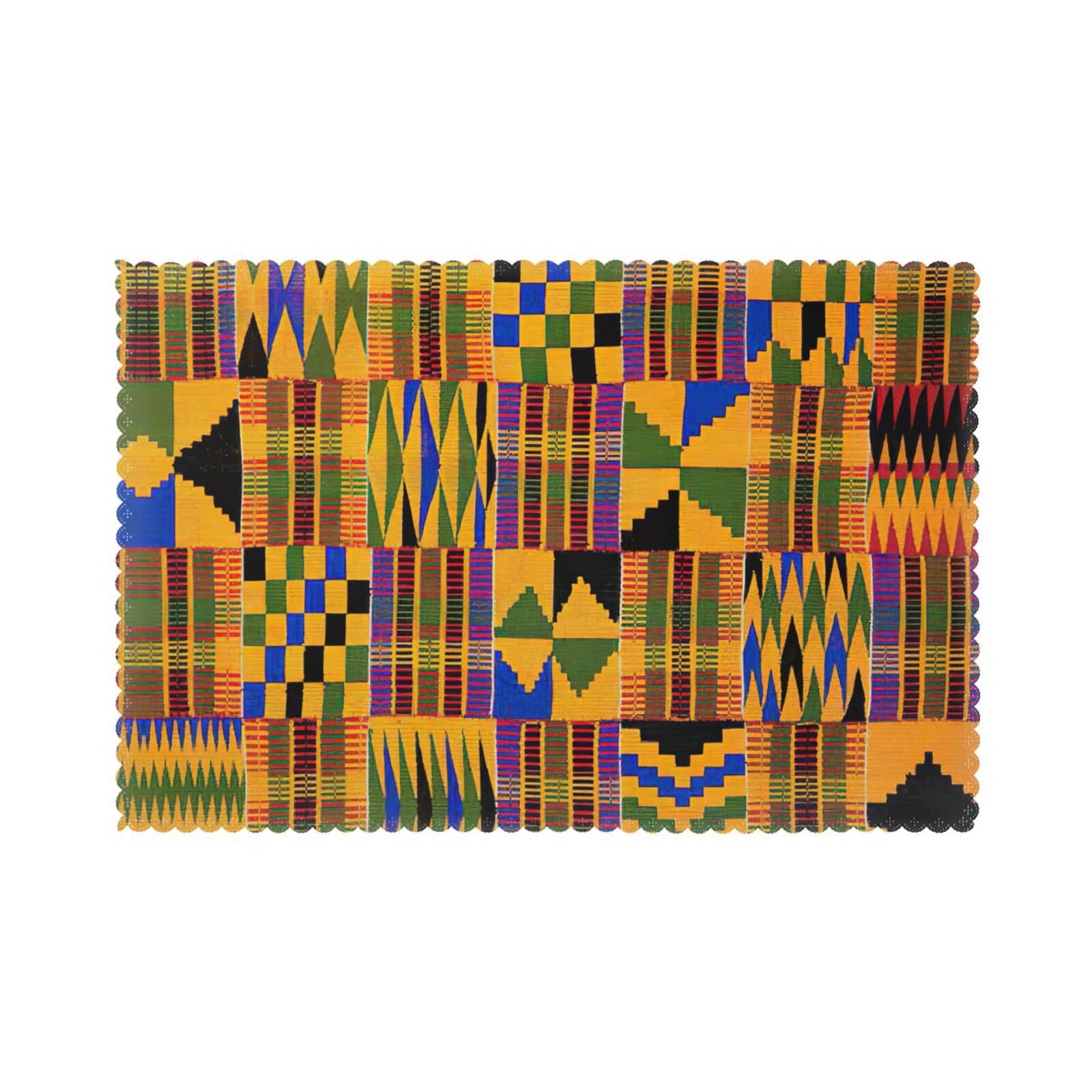 african weaving Print Placemats for Dining Table Set of 6 12x18 Inch Table Mats for Party Kitchen Dining.