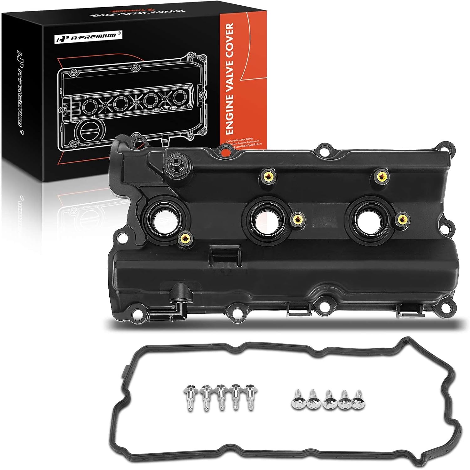 A-Premium Right Side Engine Valve Cover, with Gasket, Compatible with Infiniti FX35 2003-2008, G35 2003-2007, M35 2006-2008, Nissan 350Z 2003-2008, V6 3.5L Gas, Replace # 13264AM600