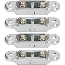 FLEXMAN 4Pcs Wheel Roller Pulley with Slot, Stainless Steel Sliding Door Window Double Roller Pulley for Sliding Doors, Window, Cabinets