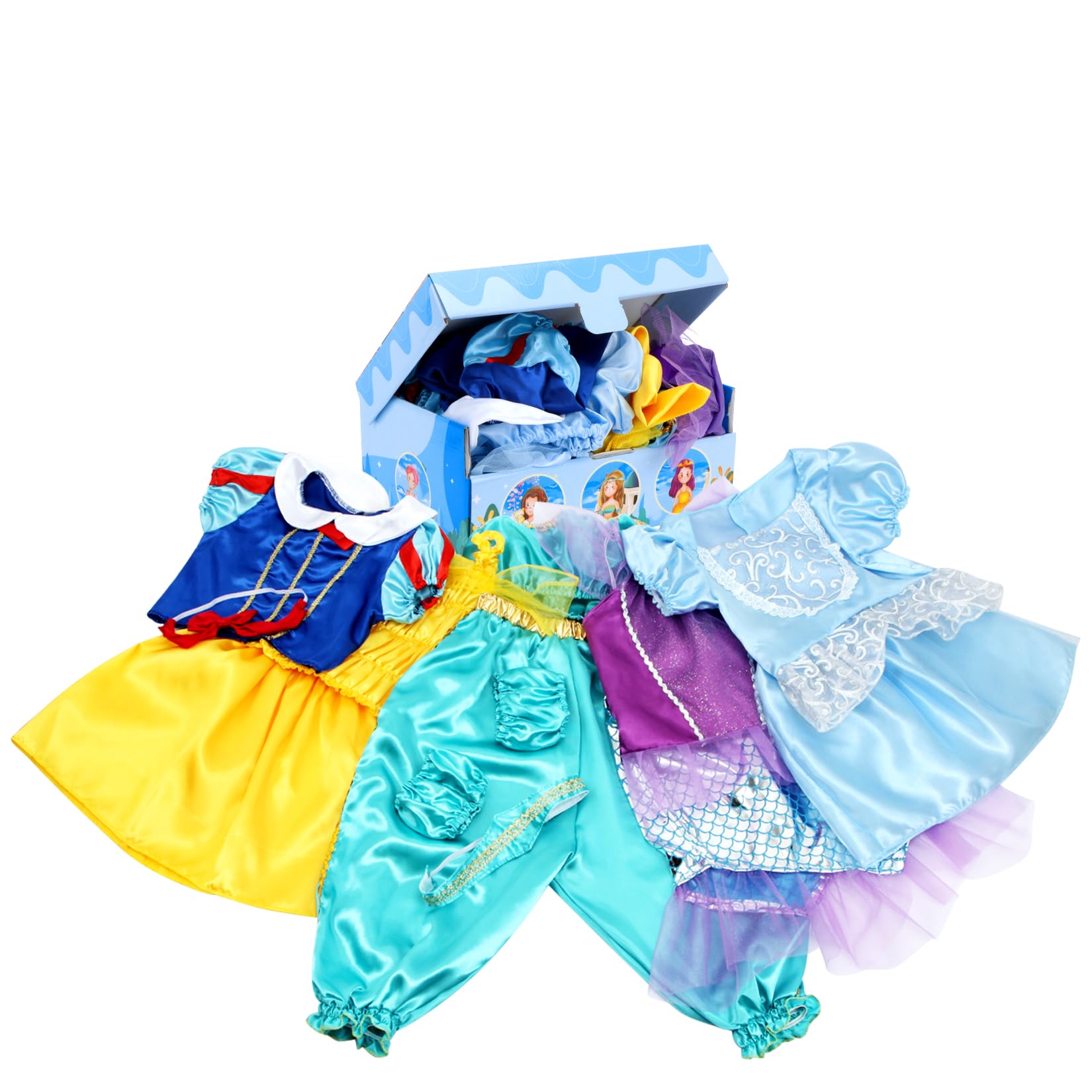open lace back dress Girl Pageant Dress Little Girl Blue Puff Sleeve Birthday Princess Dress