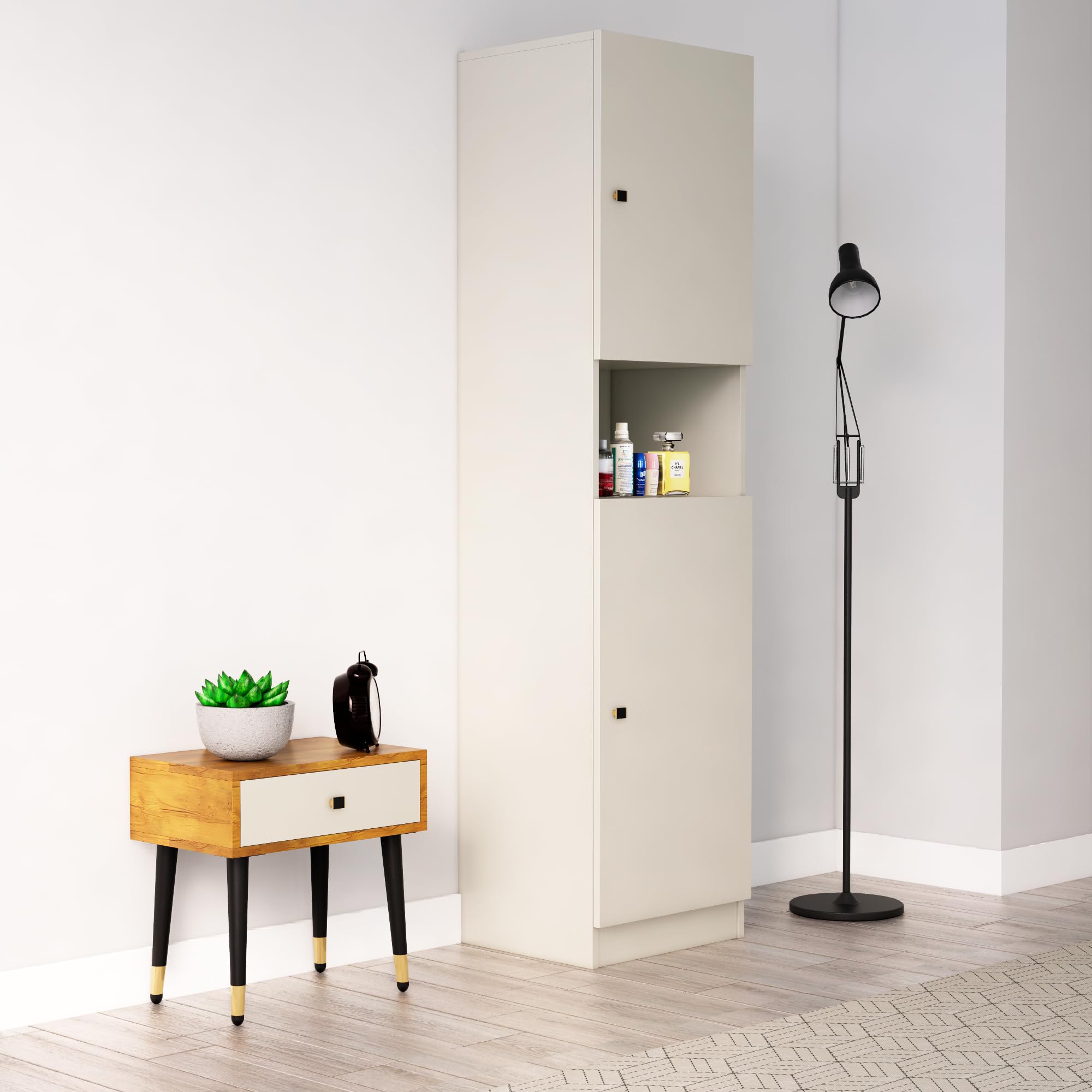 Bniture Wooden Almirah for Clothes, Door for Bedroom, 2 Door Wardrobe for Living Room & Hanging Space (40D x 45W x 180H CM) | 3 Year Warranty (Frosty White) (B0CVS4J1YQ) Amazon Price History, Amazon Price Tracker