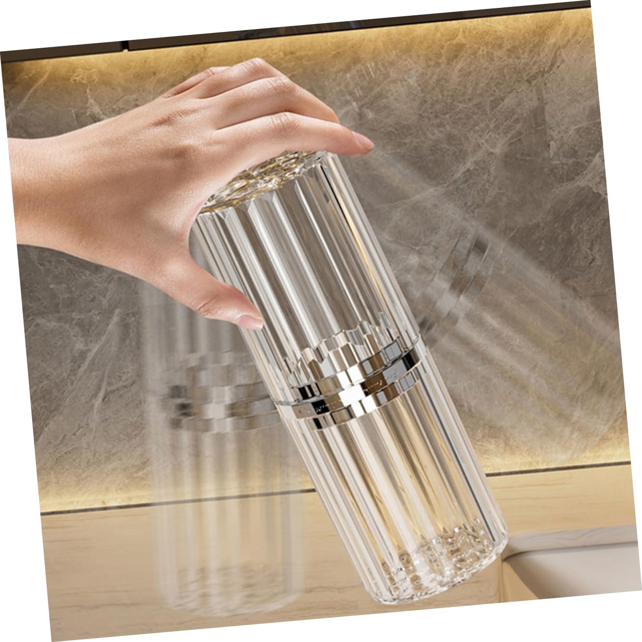 4 Piezas Estuche Portátil Transparente con Rayas para Cepillos y Pasta de Dientes Organizador Espacioso y Duradero para Viaje Camping y Negocios