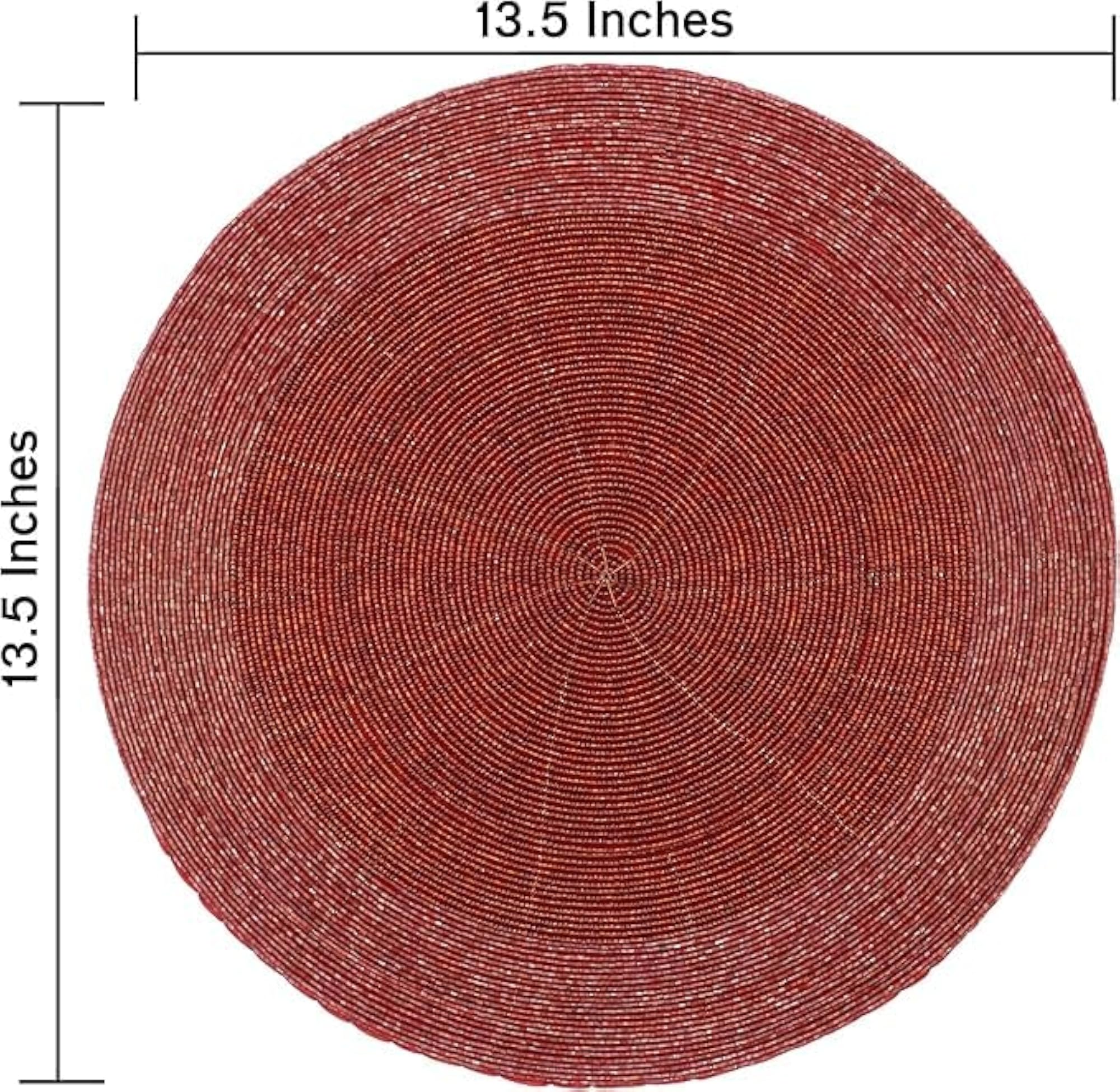Decorative Handmade Beaded Round Placemat, Set of 2