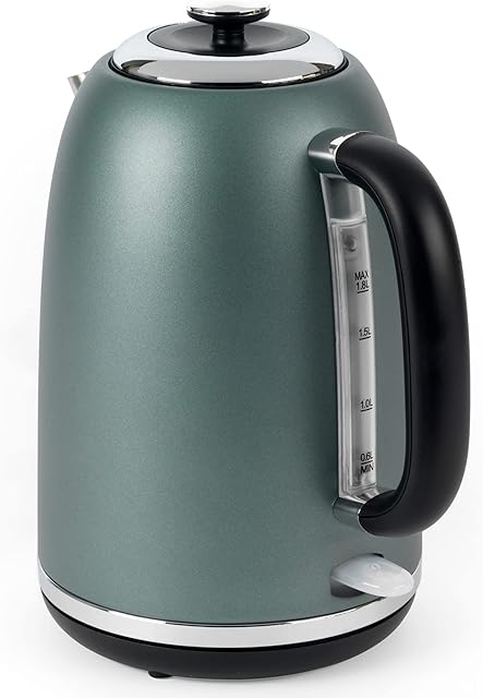 Progress® EK4535PSHIMMERGRN Shimmer Jug Kettle, 1.8 L, 3000 W, Safety Locking Lid, Boil-Dry Sensor, Green/Stainless Steel/Black