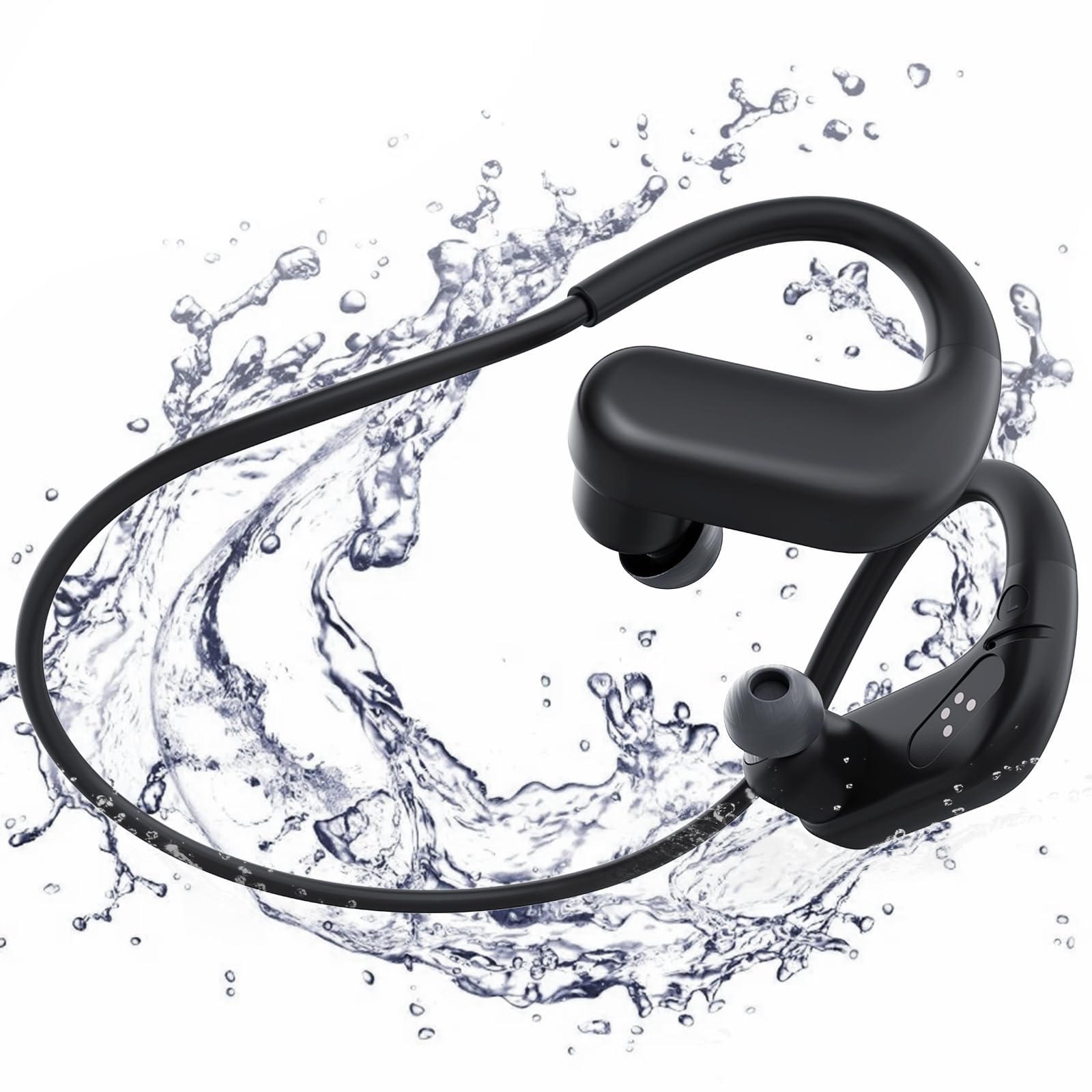 Écouteurs Natation, IPX8 Étanche Casque Conduction Osseuse sans Fil Bluetooth 5.4, in Ear, Ecouteurs Osseux Waterproof avec Lecteur MP3 8 Go pour Natation Surf Fitness
