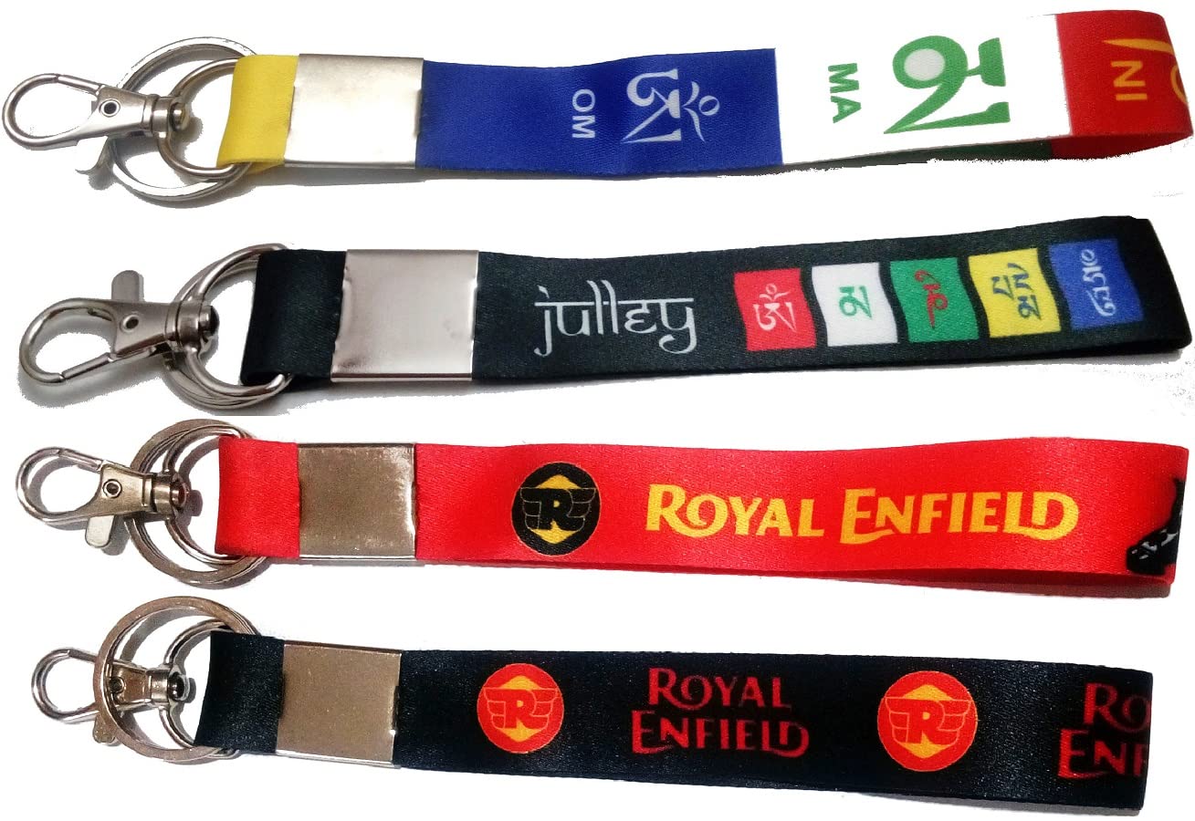 KD COLLECTIONS (4 Pcs) Tibet Ladakh Lanyard Ribbon Tag ID Card Badge Holder Hook Keychain Compatible with Royal RE Bullet Classic Bike & Cars - Combo - Multicolor - Pack of 4-image-25