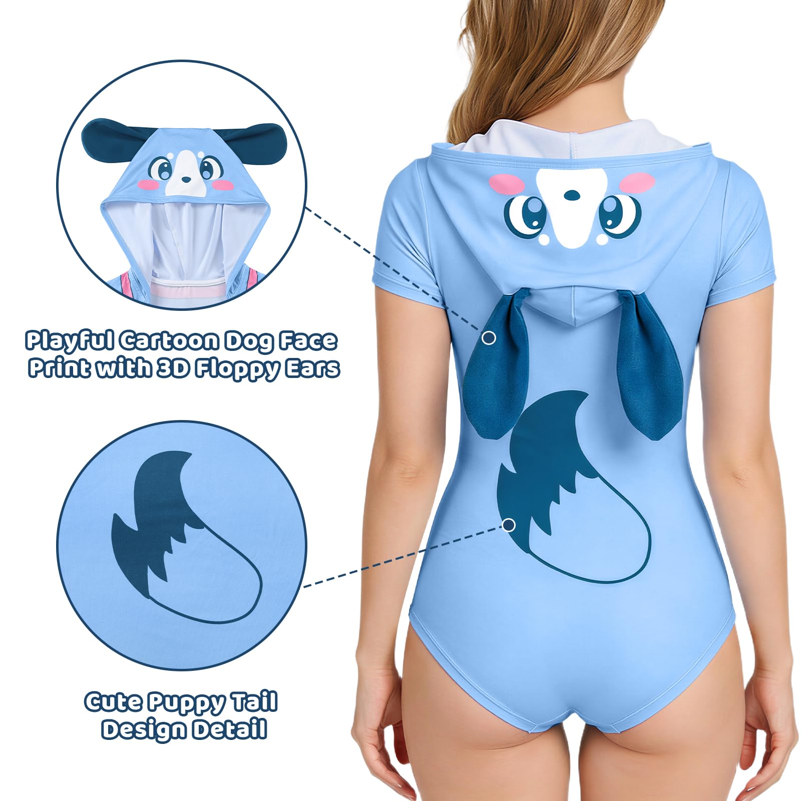LittleForBig Jedwabisty kombinezon piżamowy - model Little Furry Blue Baby