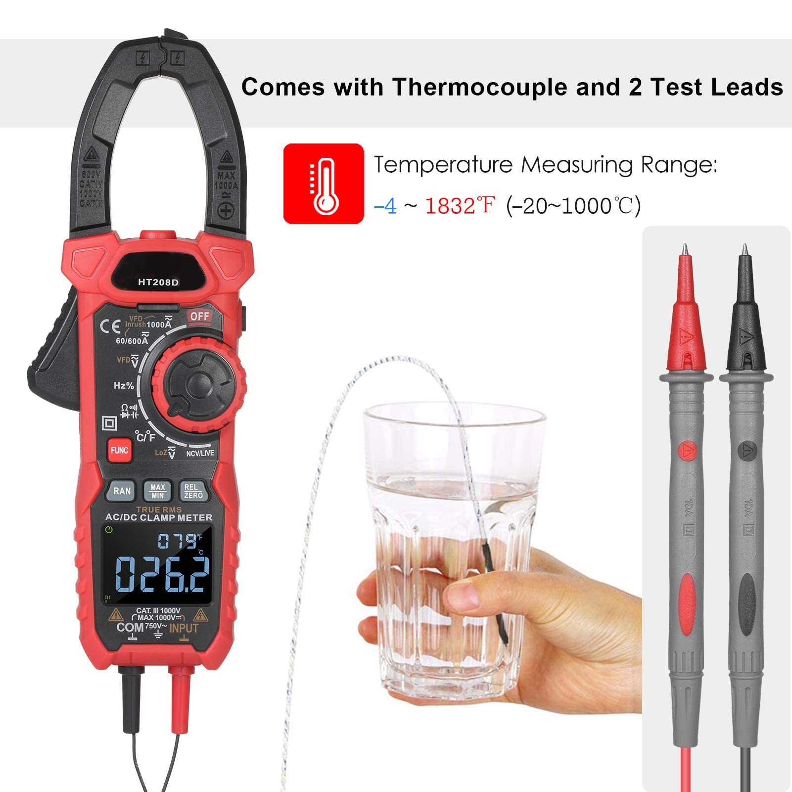 AC/DC Digital Clamp Meter 100...B08Z45262C