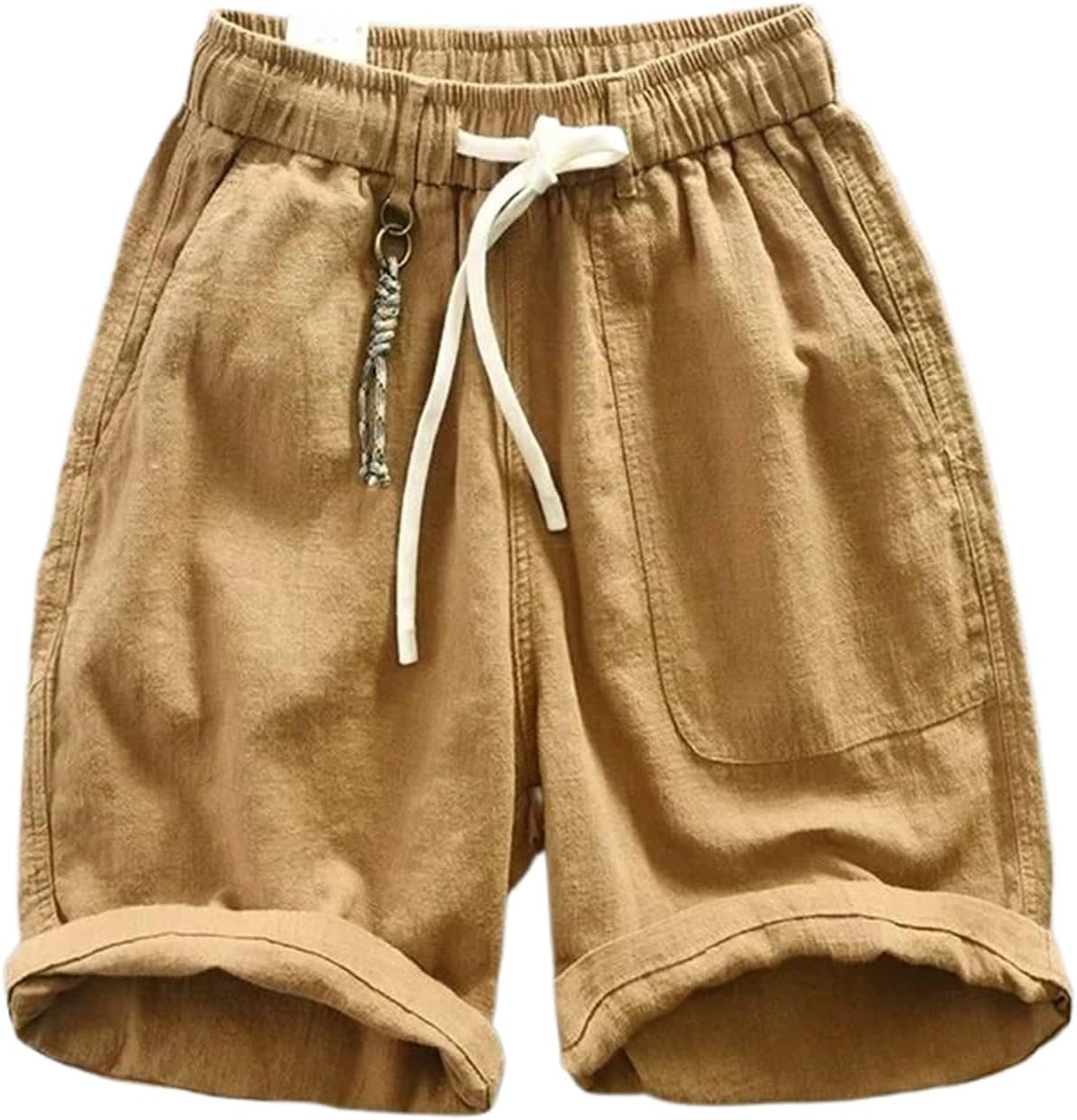 Summer Casual Cotton Linen Shorts Men Cargo Streetwear Solid Color Mens Pants