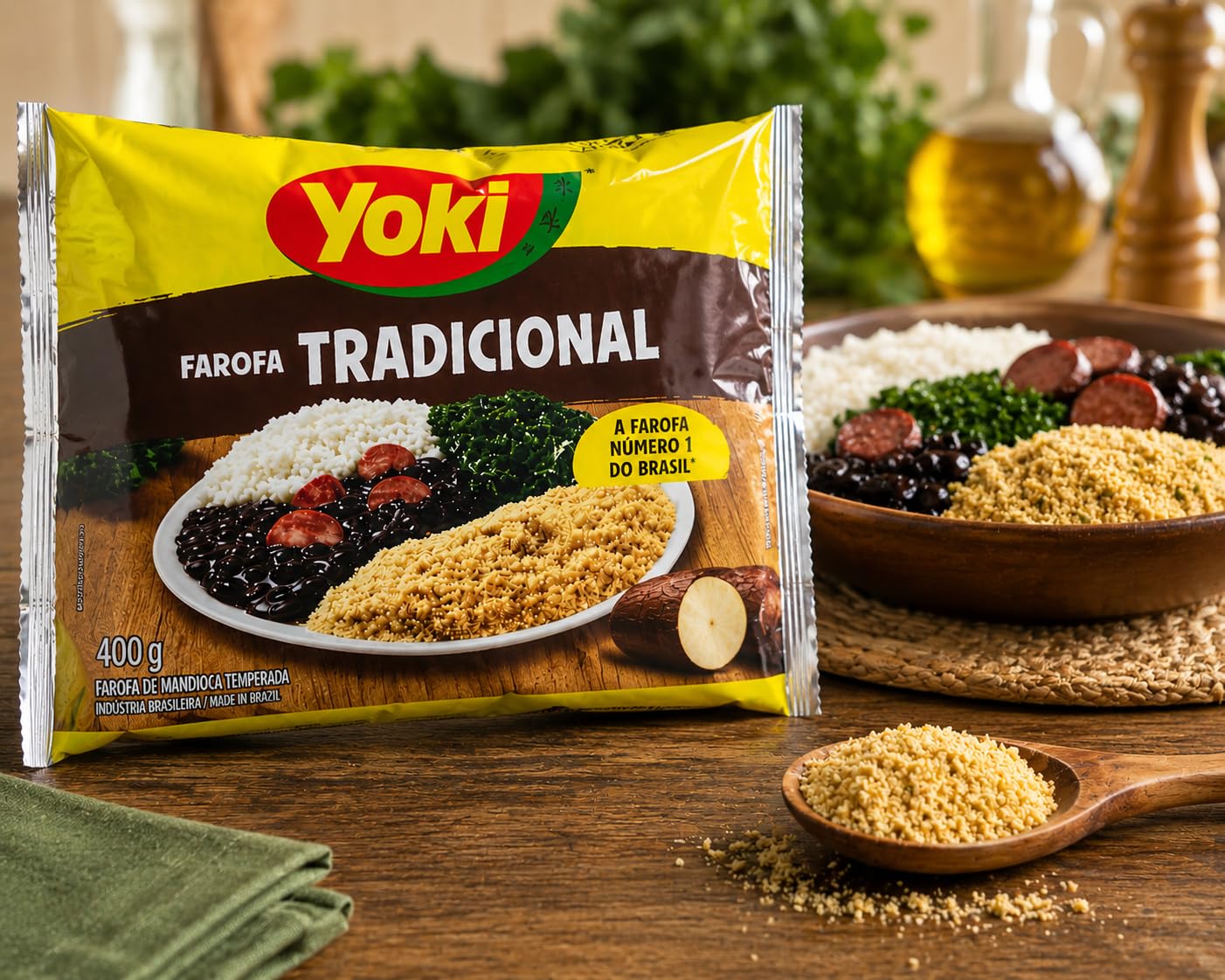 YOKI Farofa de Mandioca Temperada 400g