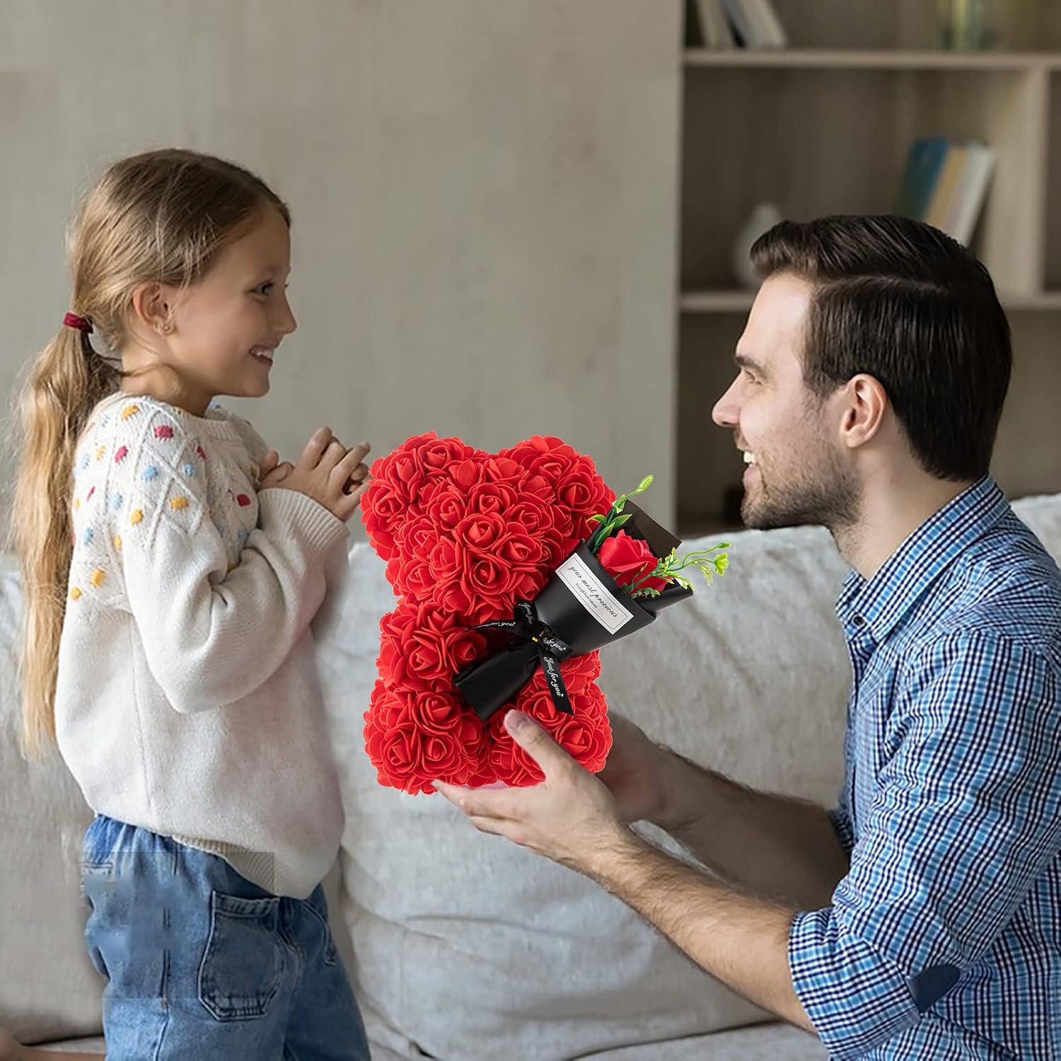 Rose Bear Gifts for Women-Best Gift for Valentine's Day,Mother's Day,Christmas,Birthday,Handmade Artificial Rose Teddy Bear Gifts for Girlfriend,Mom, and Daughters,Surprise Clear Gift Box - Image 6