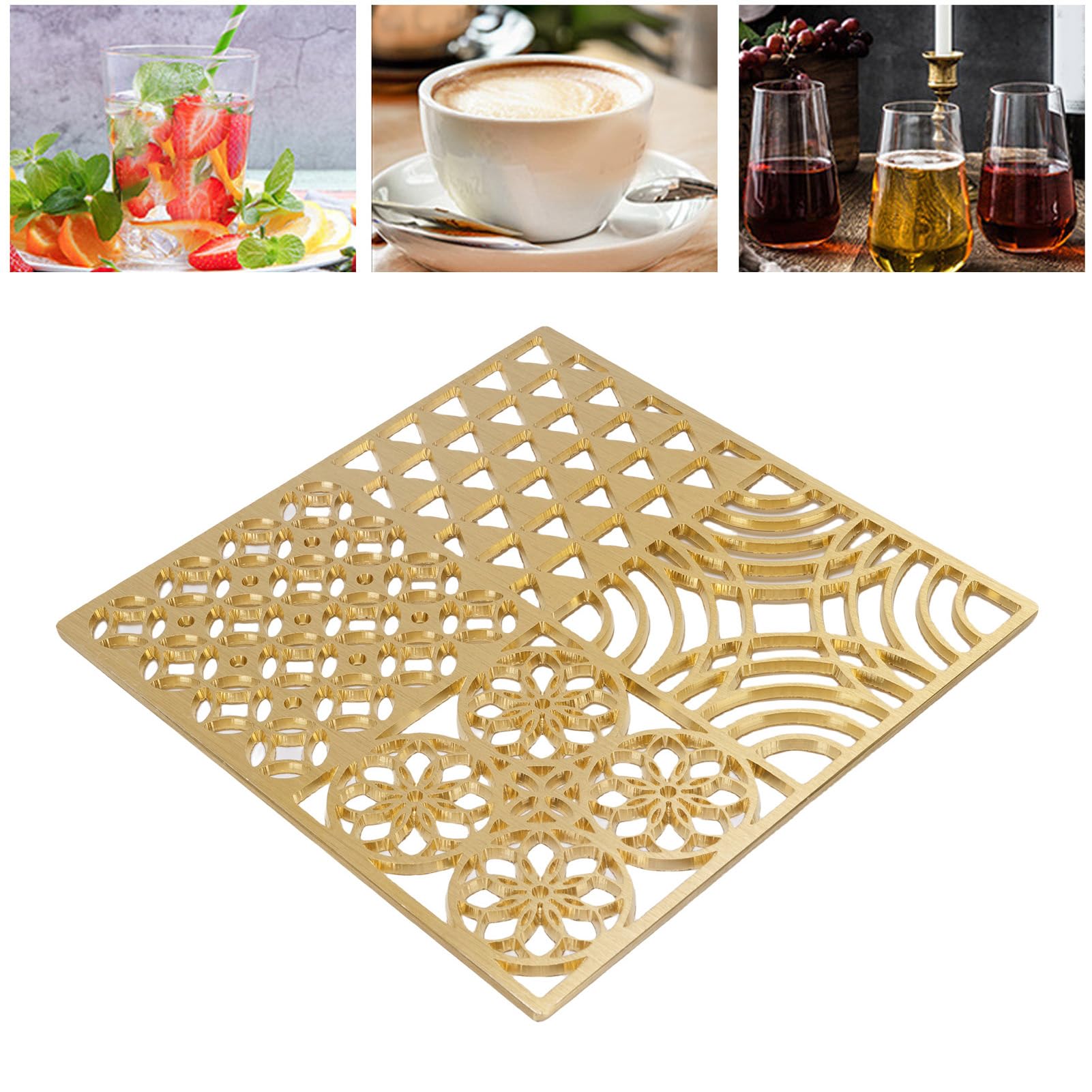 Bandeja de Cobre para Hacer Cubitos de Hielo con Impresión de Patrones para Cócteles Whisky y Bebidas Artesanales para Bares en Casa, Bodas, Degustaciones