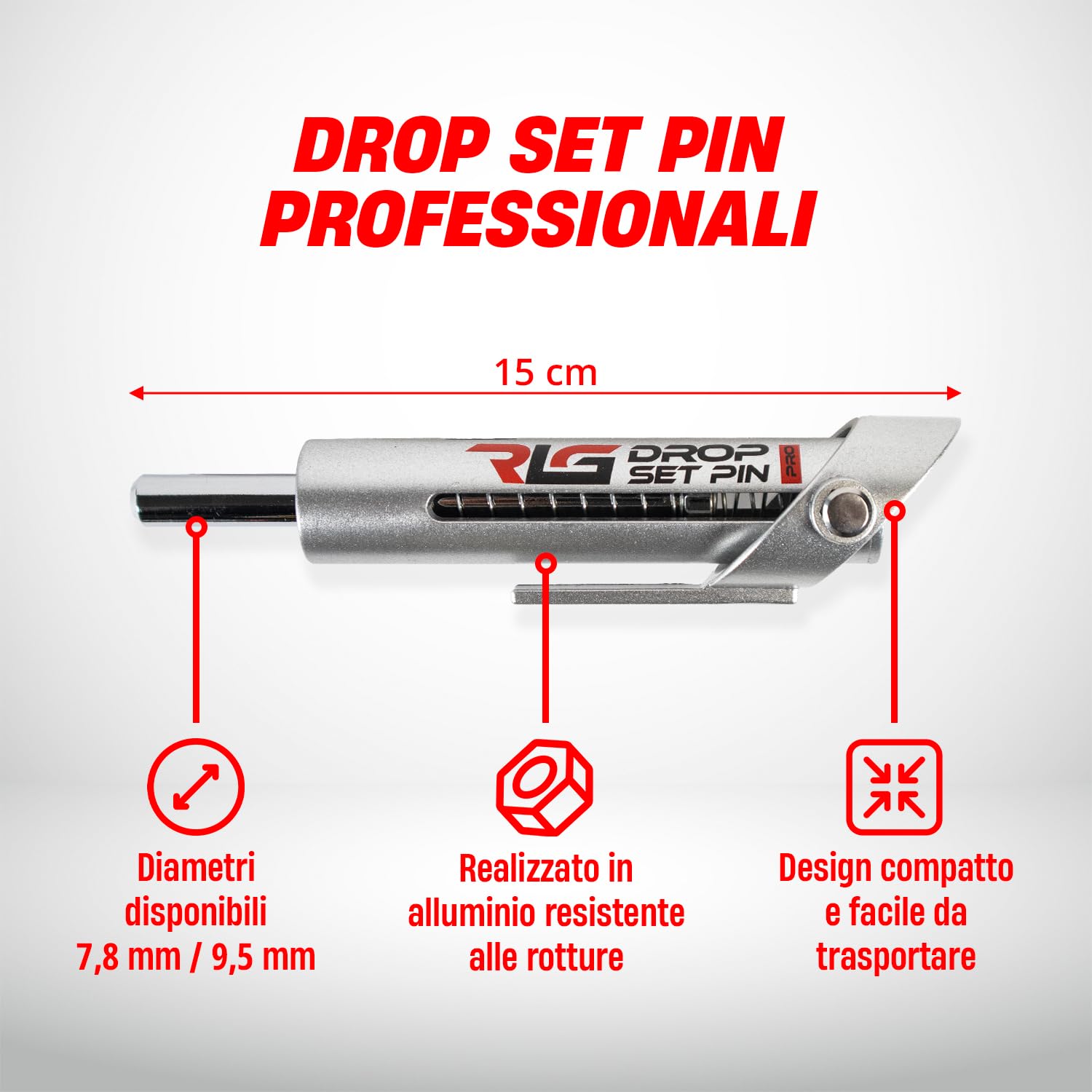 Drop Set Pins PRO per Palestra - Perni in Alluminio per Uso Professionale per Allenamento con Serie discendenti - Perni Automatici in Metallo di Grande Durata