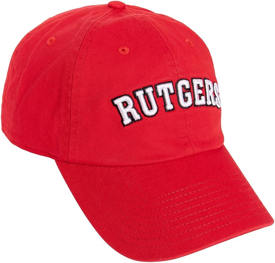 Desert Cactus Rutgers University Baseball Hat State University of New Jersey Scarlet Knights Brimmed Embroidered Hats Cap Adjustable Cloth Strap Adult (Style G1)