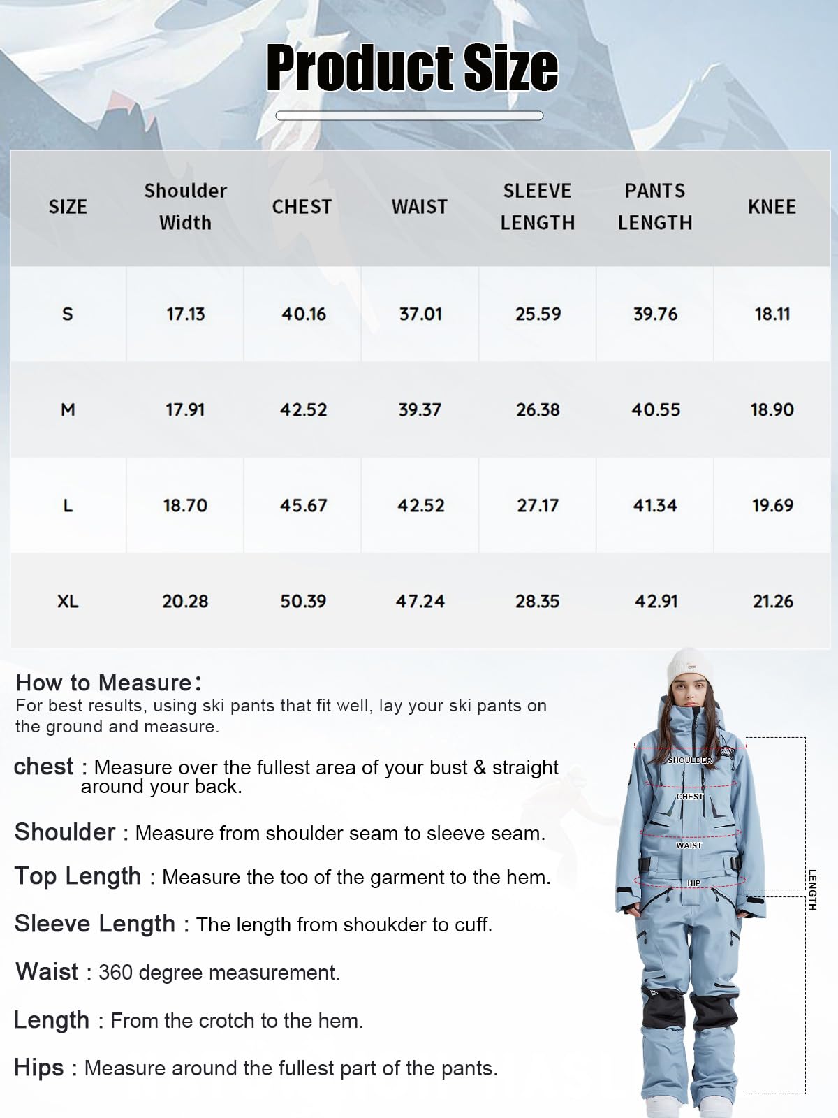 HOUZONIY Combinaison de ski une pièce pour femme - Combinaison de ski - Combinaison de ski - Combinaison de ski - Combinaison pour femme - Snowboard - Sport de plein air
