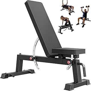 1300lb Capacity Adjustable Weight Bench, Heavy-Duty Workout Bench Home Gym | Adjustable Weight Bench, Comfortable Extended & Easy-to-Clean Backrest, Transport Wheels & Easy Mobility for Home Gym