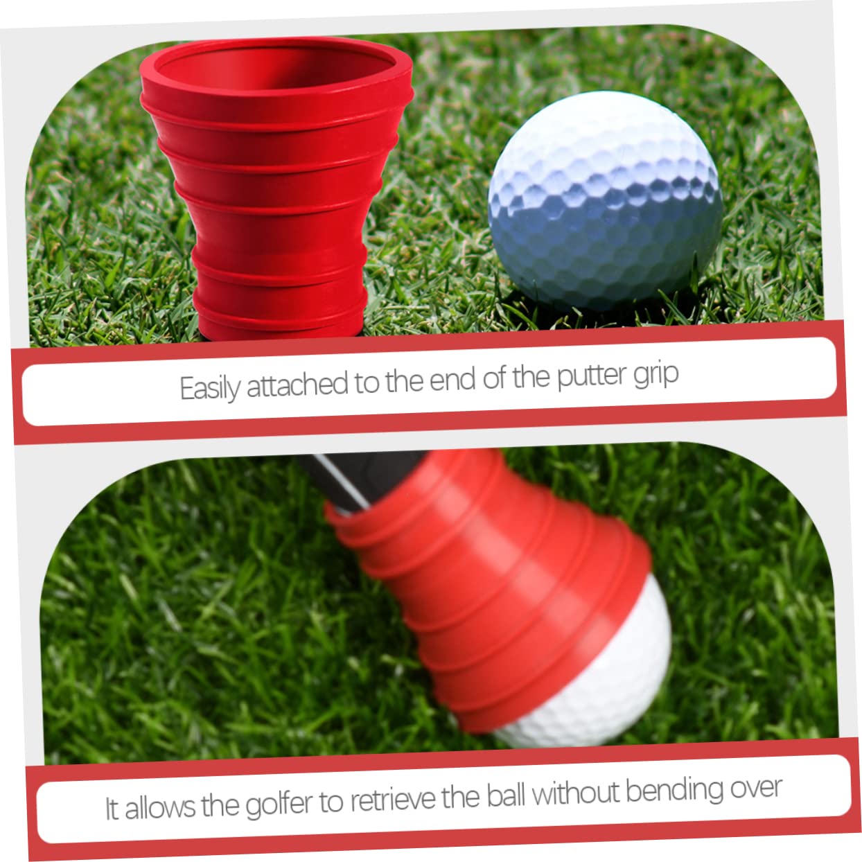 Beavorty 2pcs Rubber Golf Grabbers Replaceable Golf Pickup Tools Lightweight and Convenient for Retrieval The Course
