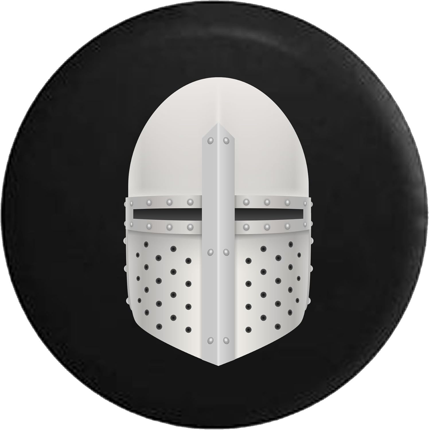 RV Spare Tire Cover - Tire Accessories for Campers, SUVs, Trailers, Trucks, RVs and More | Medieval Middle Ages Knight Helmet Face Shield Black 26 Inch