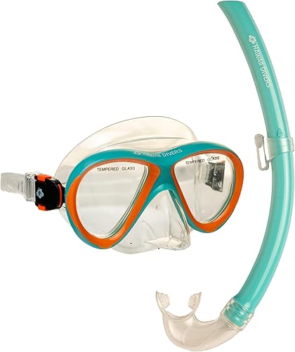Guppy Kids Snorkel Combo - Mask and Snorkel Set Ages 4+, PVC, Swimming Goggles Tempered Glass Lens, Snorkel mask Quick-Release Buckle