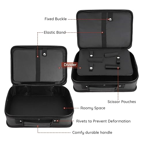 Miniatura 4 de Segbeauty - Bolsa de herramientas para peluquería, 11.8 x 8.5 pulgadas, piel sintética, estuche de transporte para artículos de aseo personal, kit