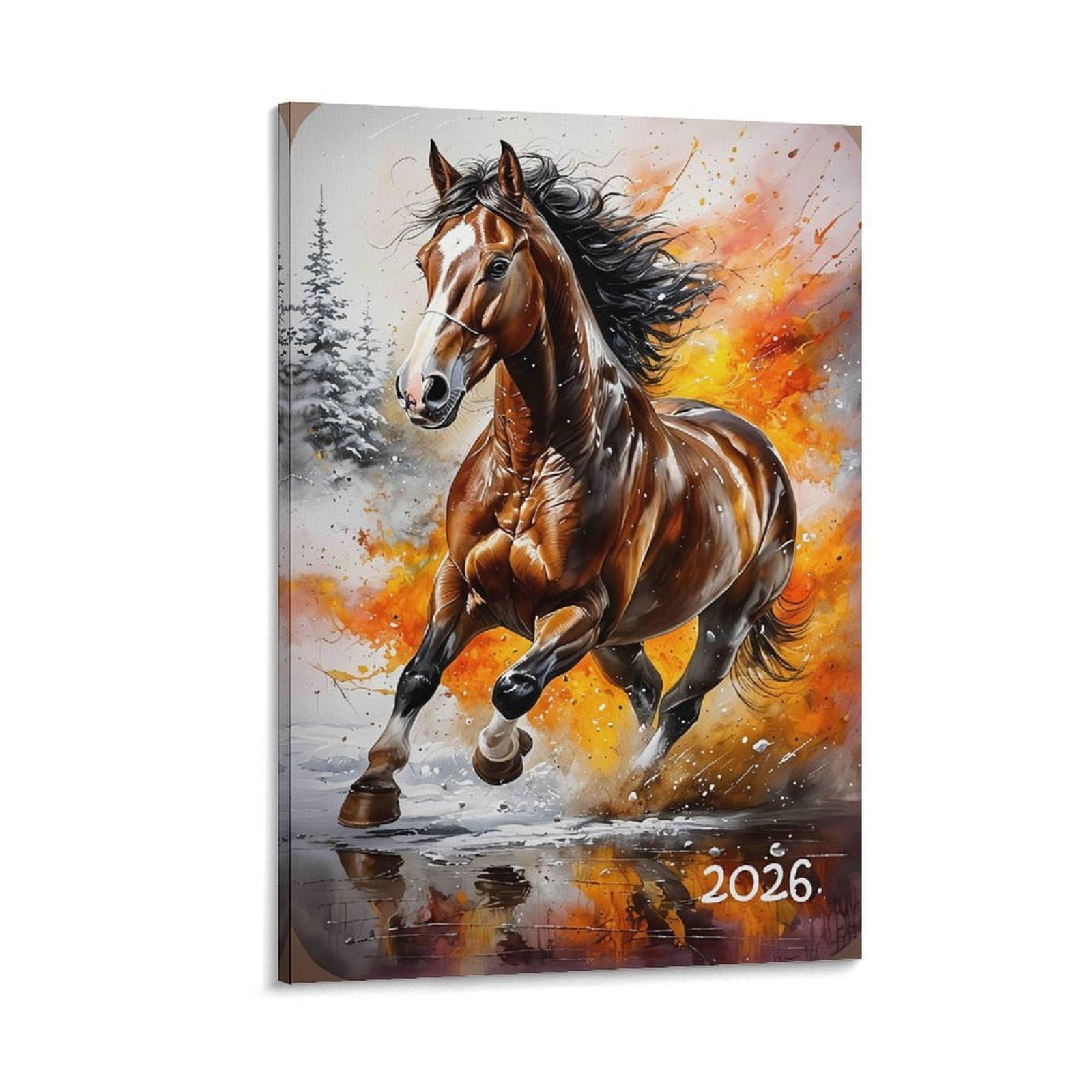 DHBANEIOK Dynamic Horse Running Wall Decor Poster Canvas Prints Picture Modern Canvas Wall Art Picture Wall Hanging for Bedroom Living Room Decor 24x36inch(60x90cm)