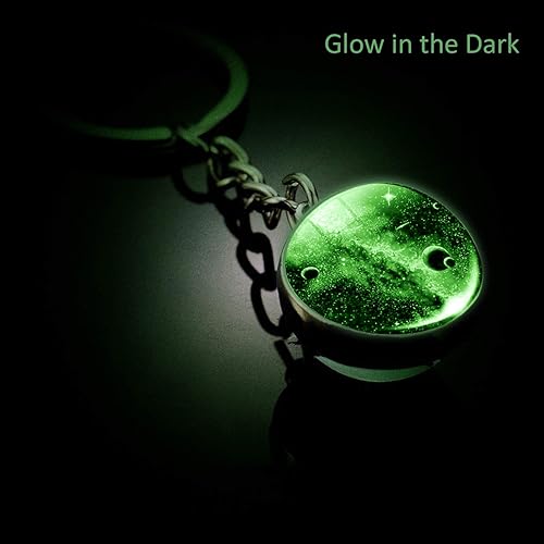 Miniatura 4 de JWPavilion Llavero Planeta Sistema Solar Accesorios Colgante Brillan En La Oscuridad