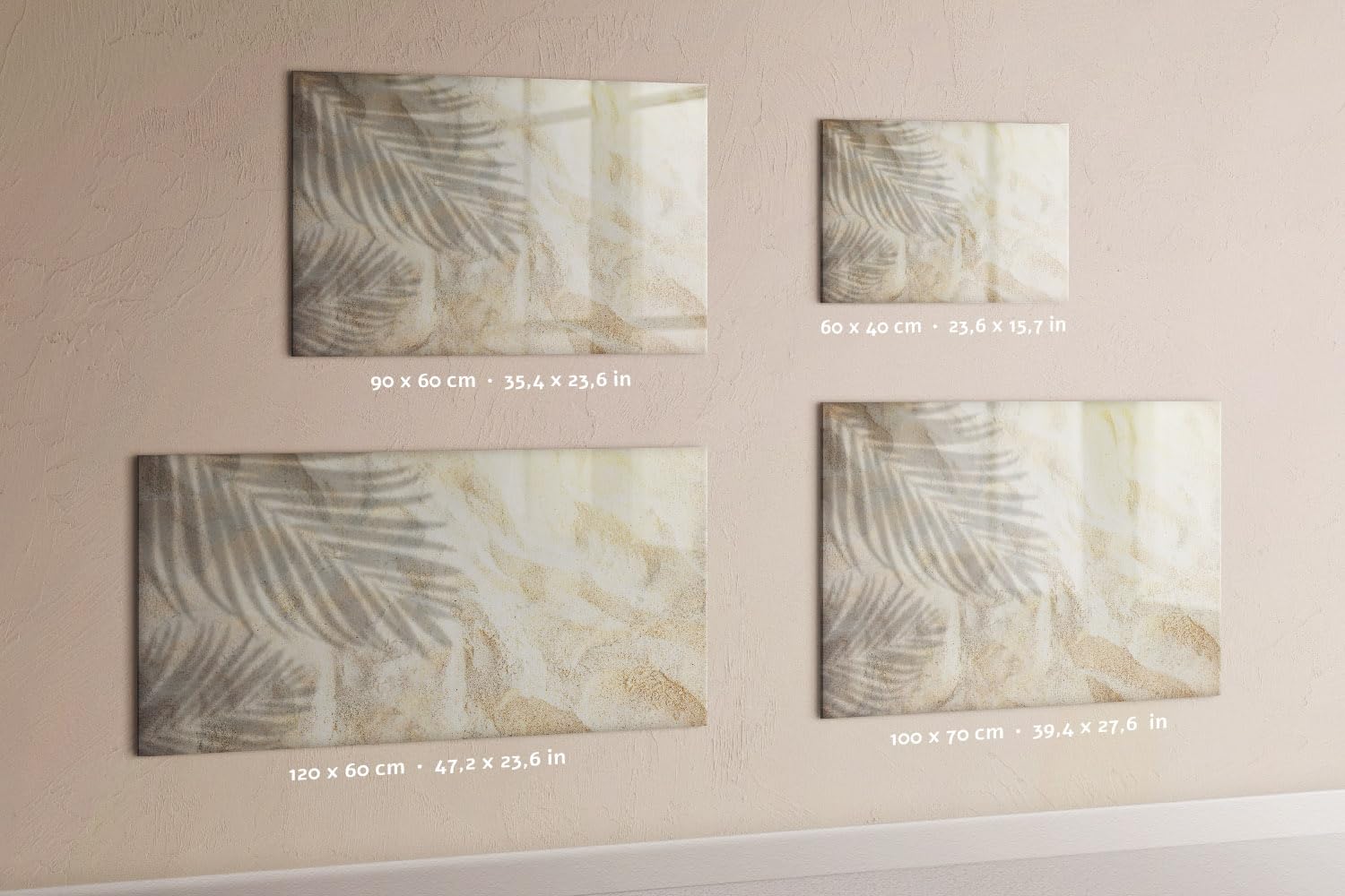 Lavagna memo magnetica da parete 120x60 cm | Ombra di palma sabbia
