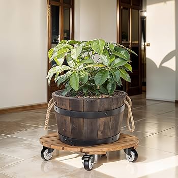 Amazon.com: Idzo 2pack Wood Plant Caddy With Wheels Heavy Duty