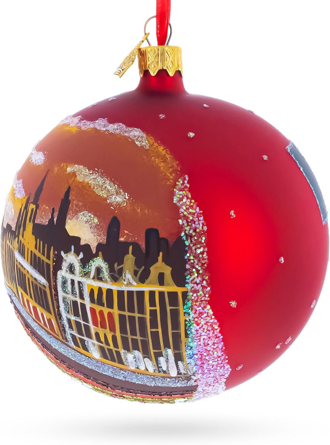 The Grand Place, Brussels, Belgium Glass Ball Christmas Ornament 4 Inches - Image 3