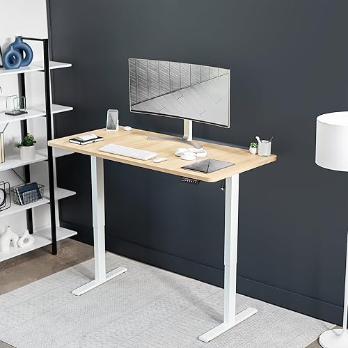Vista 18 de VIVO DESK-TOP60-30W - Mesa universal de 60 x 30 pulgadas para marcos de escritorio estándar y sentados a pie, altura ajustable, escritorio blanco
