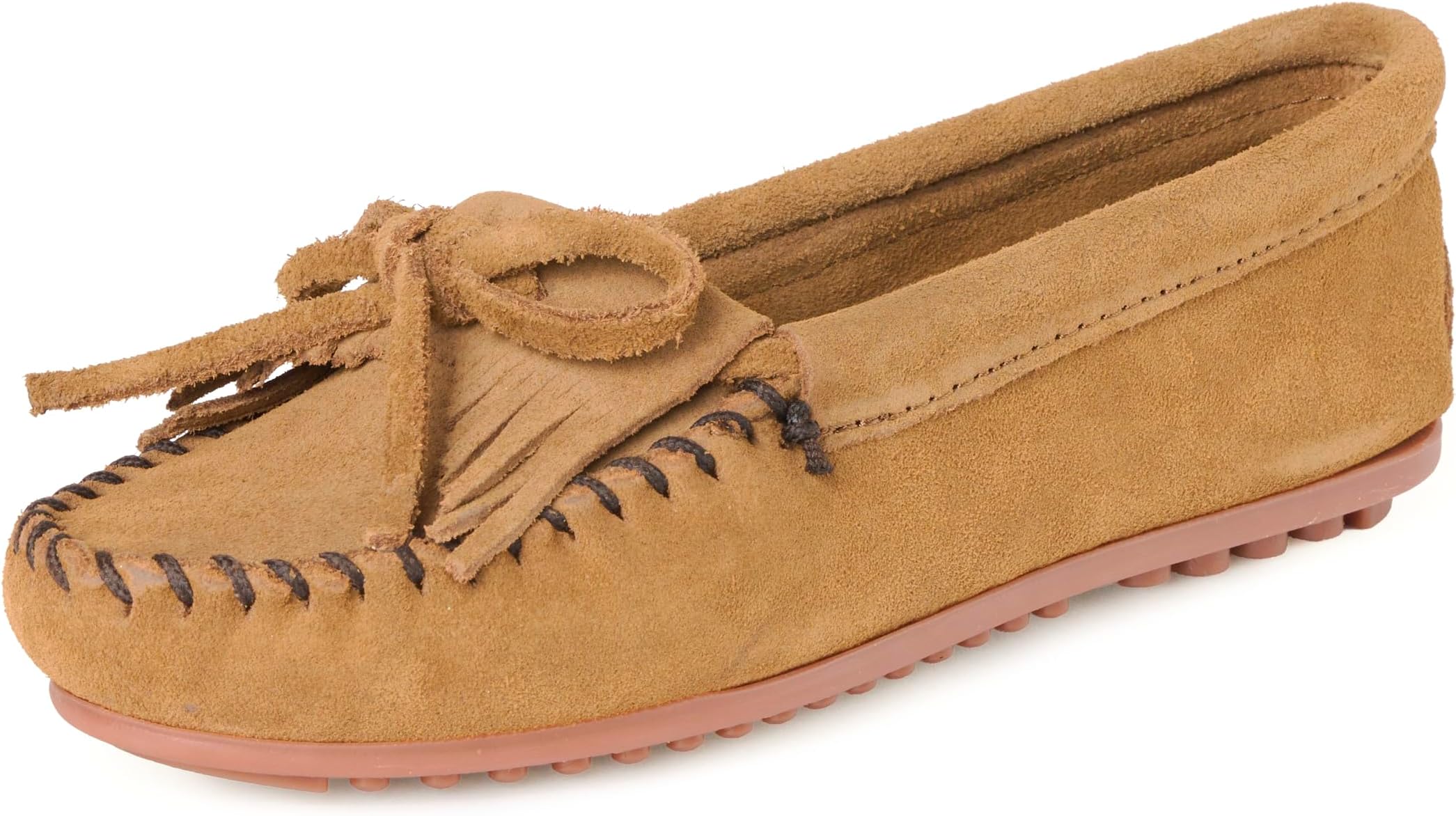 Minnetonka Women's Kilty Suede Hardsole Moccasin