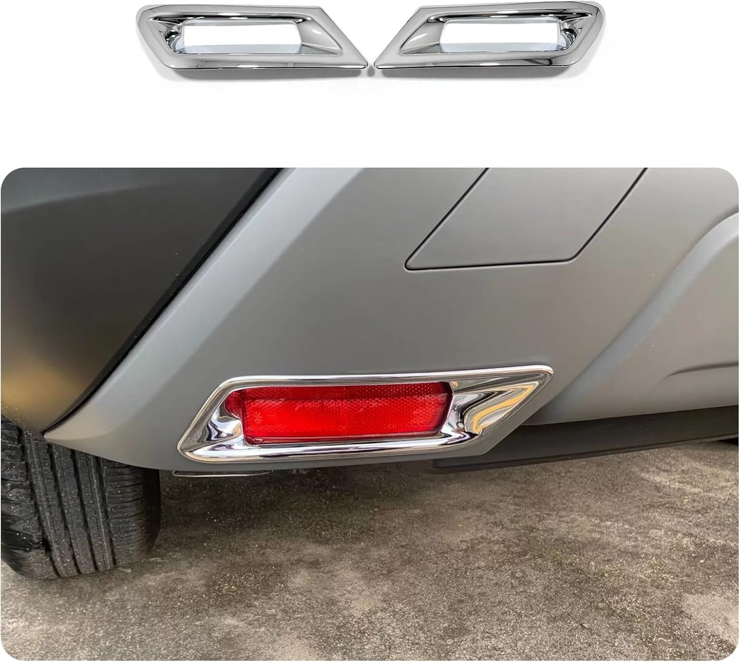 Car Accessories Fit for Nissan New Rogue 2021 2022 2023 2024 2025 2026 Rear Lower Fog Light Lamp Cover Trims (Chrome) 2PCS ABS Not Fit Rogue S