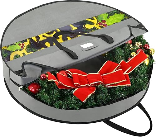 BALEINE Contenedor de almacenamiento de corona de alta calidad, bolsas de almacenamiento Oxford para coronas de Navidad con material de lona