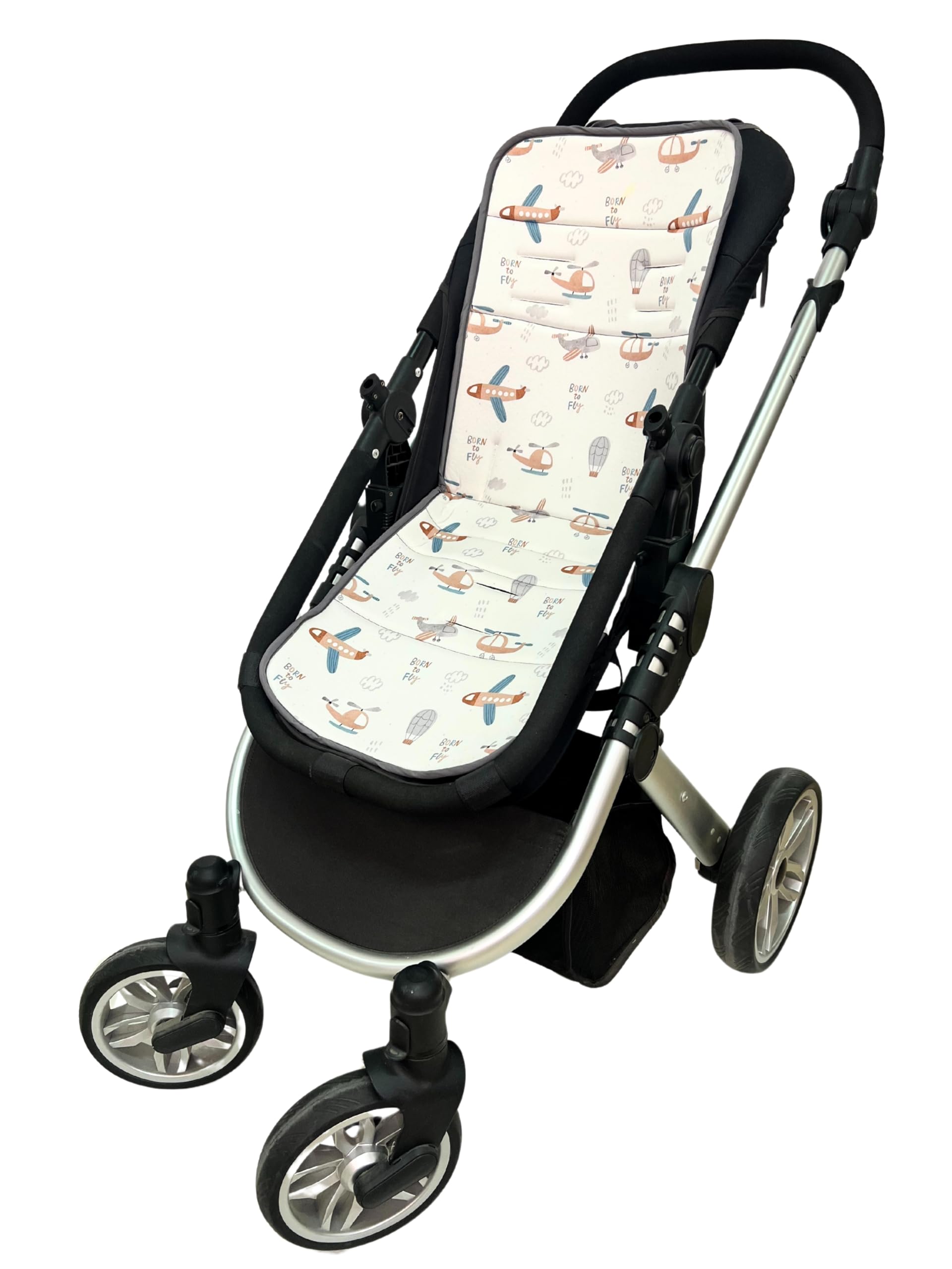 Baby Star Matelas de poussette universel, housse d'été, matelas respirant pour bébé avec tissu Coolmax, rembourré, doublure 3D, séchage rapide
