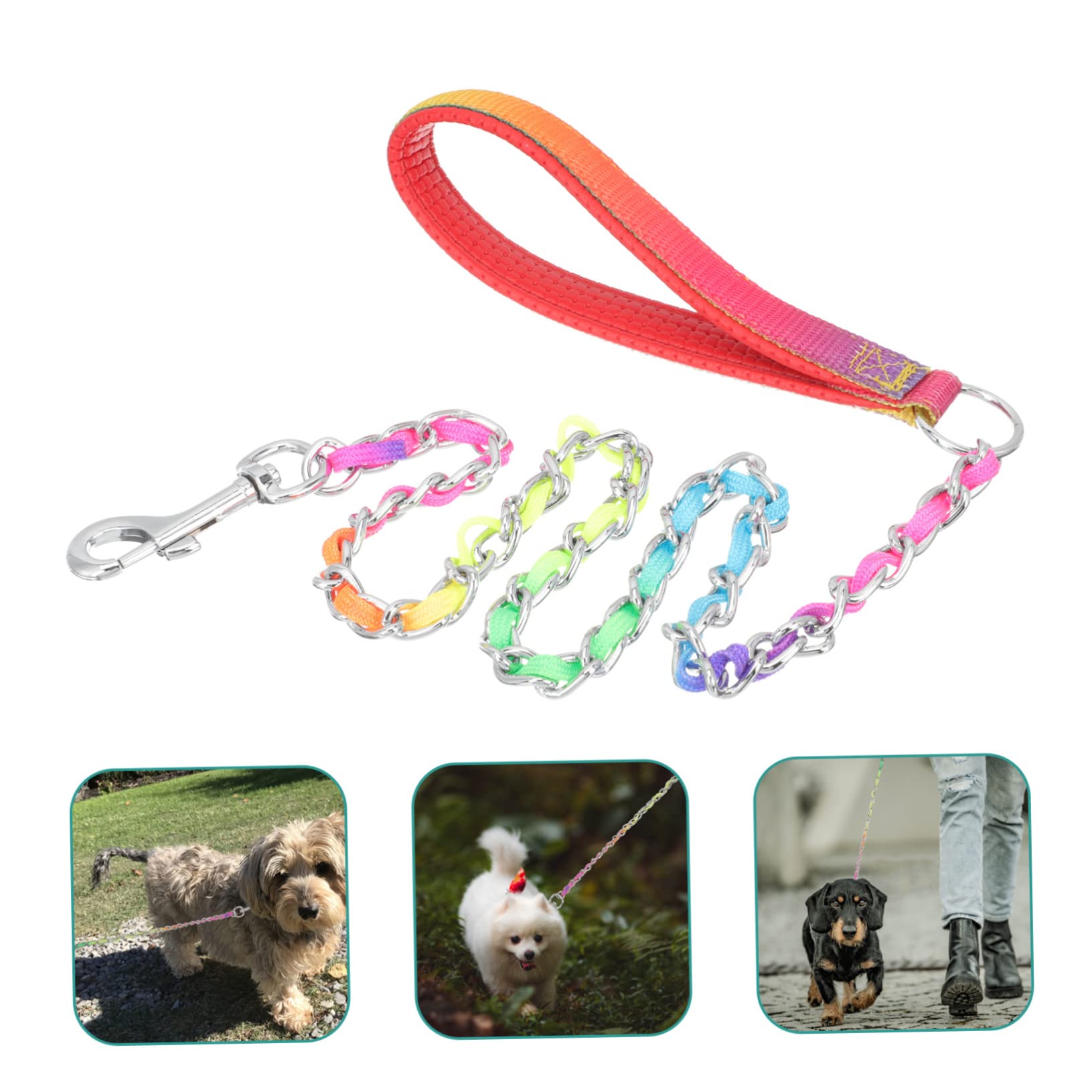 SUPVOX 2piezas Correa De Perro De Resistente Al Desgaste Cuerda De Cadena para Mascotas para Actividades Al Aire y Entrenamiento De Perros