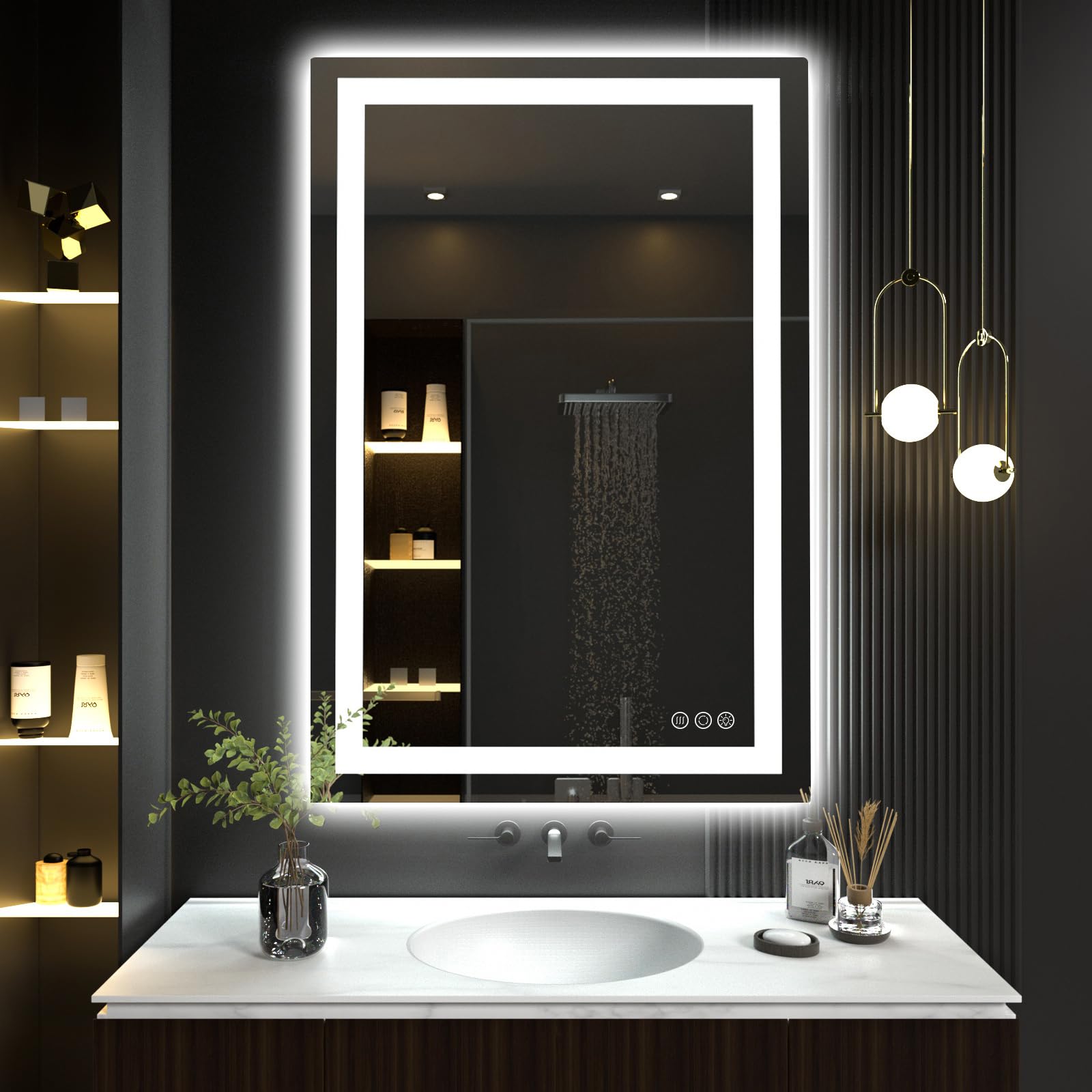 AUATZ 36" X 24" LED Mirror for Bathroom with Frontlit and Backlit