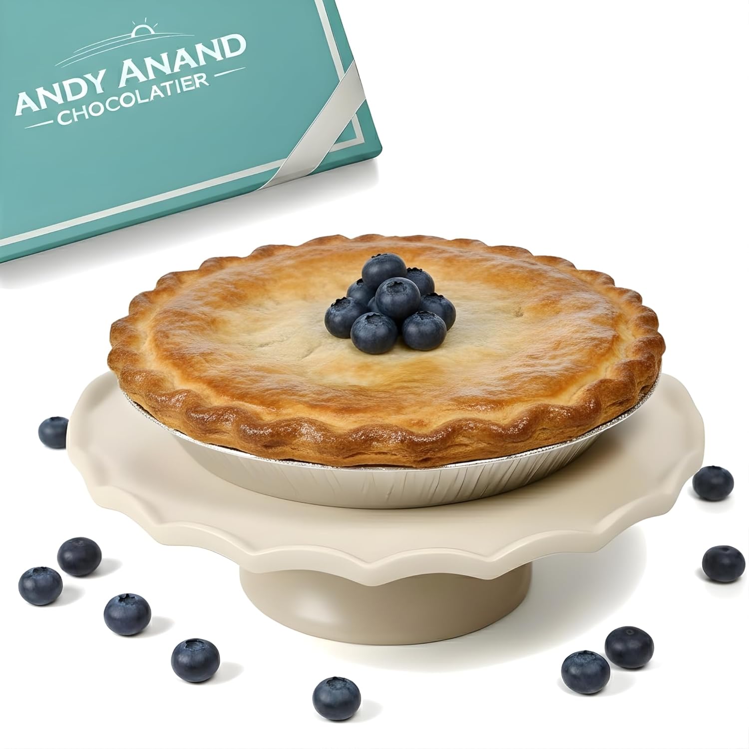 ANDY ANAND CHOCOLATIER Sugar Free Blueberry Pie - Enjoy the Amazing Taste of a Classic Amazingly Delicious, Traditional Recipe and Unique Flavor, Diabetic Friendly, Perfect for Guilt free Celebrations (2.9 lb)