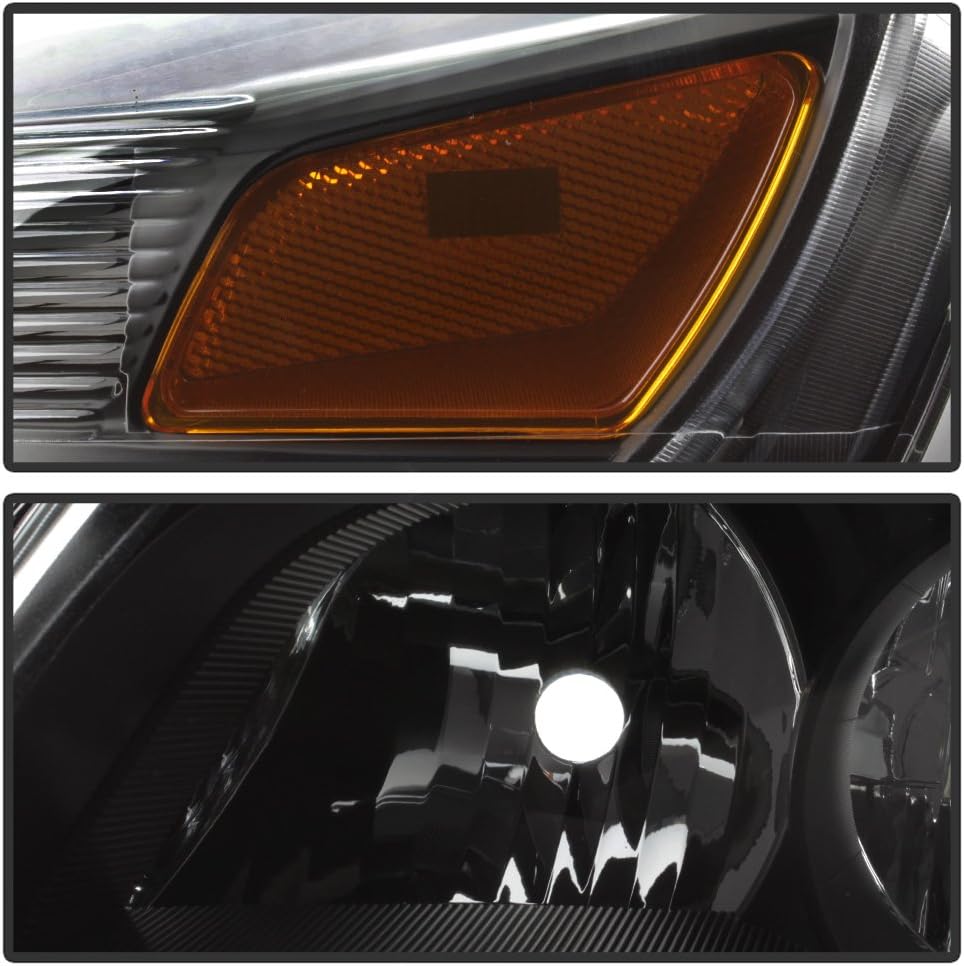 ACANII - For 2010-2015 Chevy Equinox LT/LS Halogen Black Headlights Replacement Headlamps Lamps Driver+Passenger Side
