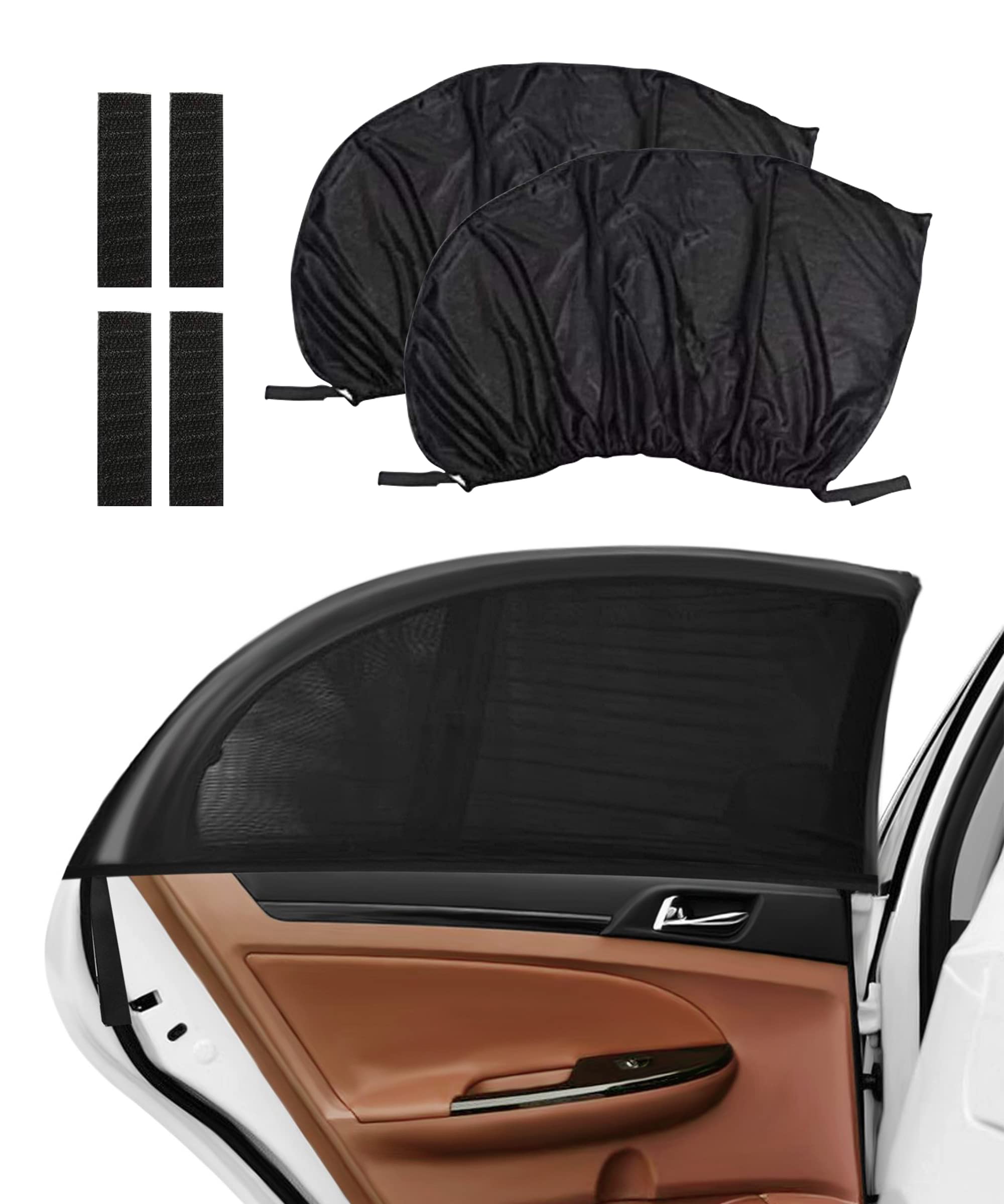 2 Pack Car Shade Car Window Shade,Car Front Window Sun Shade,Sun Shade for Baby,Stretchy Car Window Screen Car Side Window Shade,Sunshade for Baby