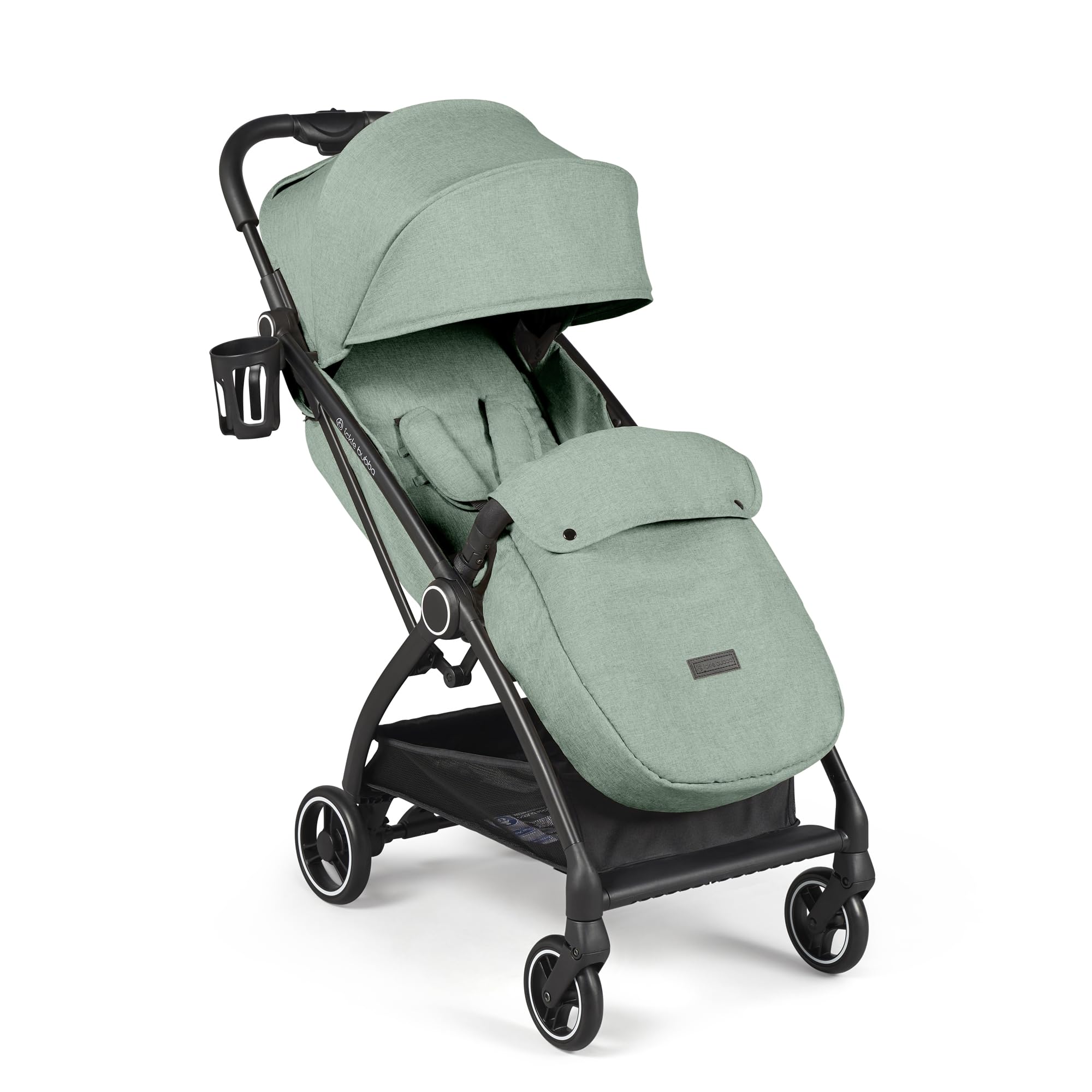 Aries Max Autofold Stroller - Feather-Light Design, Multi-Position Recline, Handy Auto-Fold Mechanism, Large Seat from Birth to 22kg with Footwarmer and Cup Holder (Sage Green)