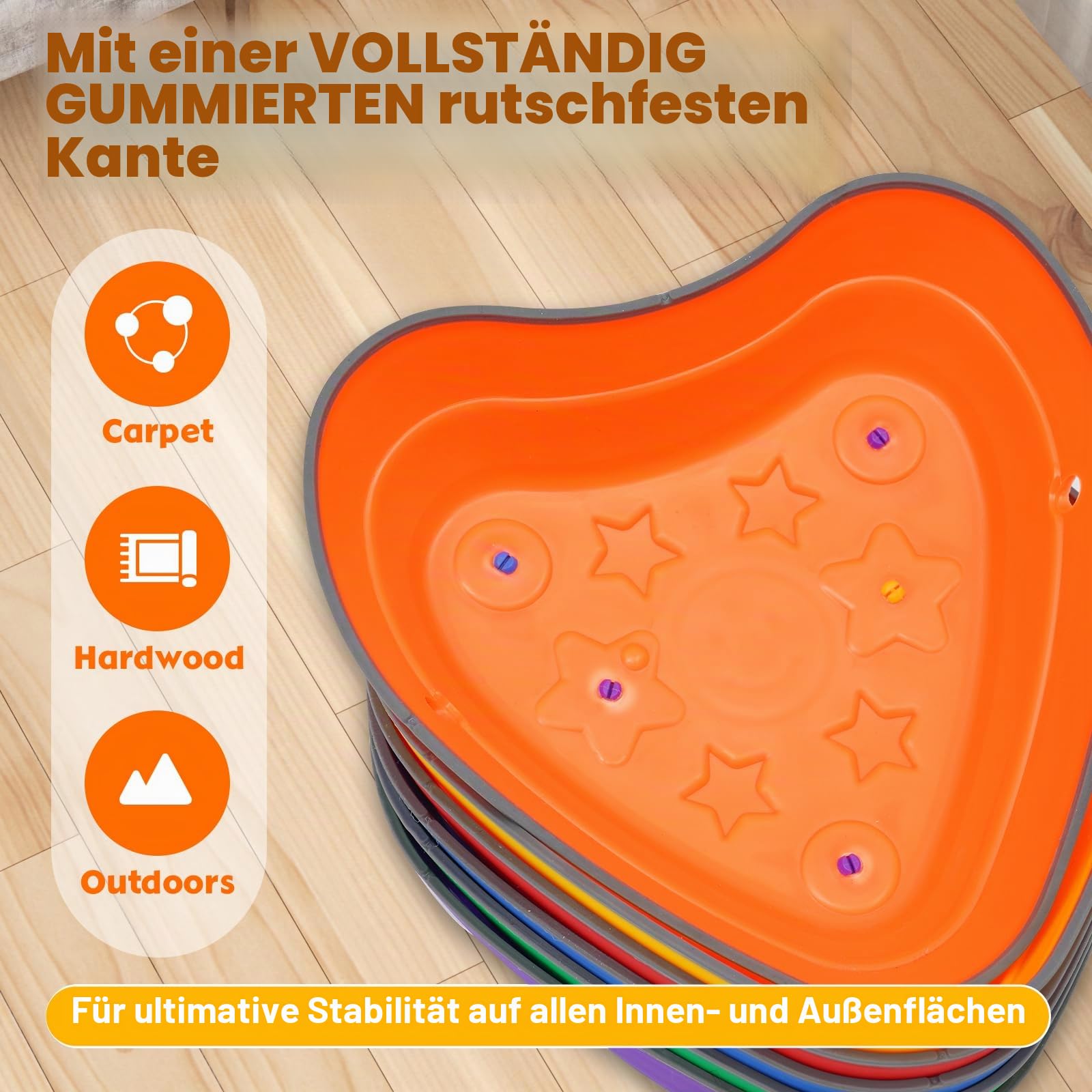 Balanciersteine für Kinder zur Förderung von Balance, Motorik & Koordination,6 PCS Rutschfeste Balanciersteine für Innen- und Außenbereiche, für Schulen, Kitas & Therapiezentren