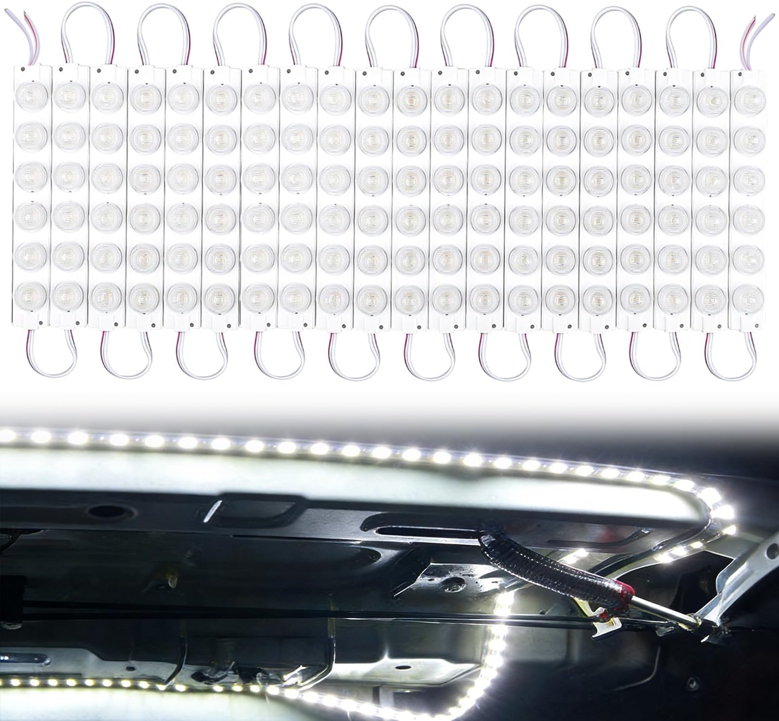 12V Van Interior LED Light Kit with 120 LEDs Interior Ceiling Lights Kit Waterproof Ceiling Dome Lamp for Car RV Truck Trailer Boat Caravan Cargo Transit Bus(20 Modules, White)