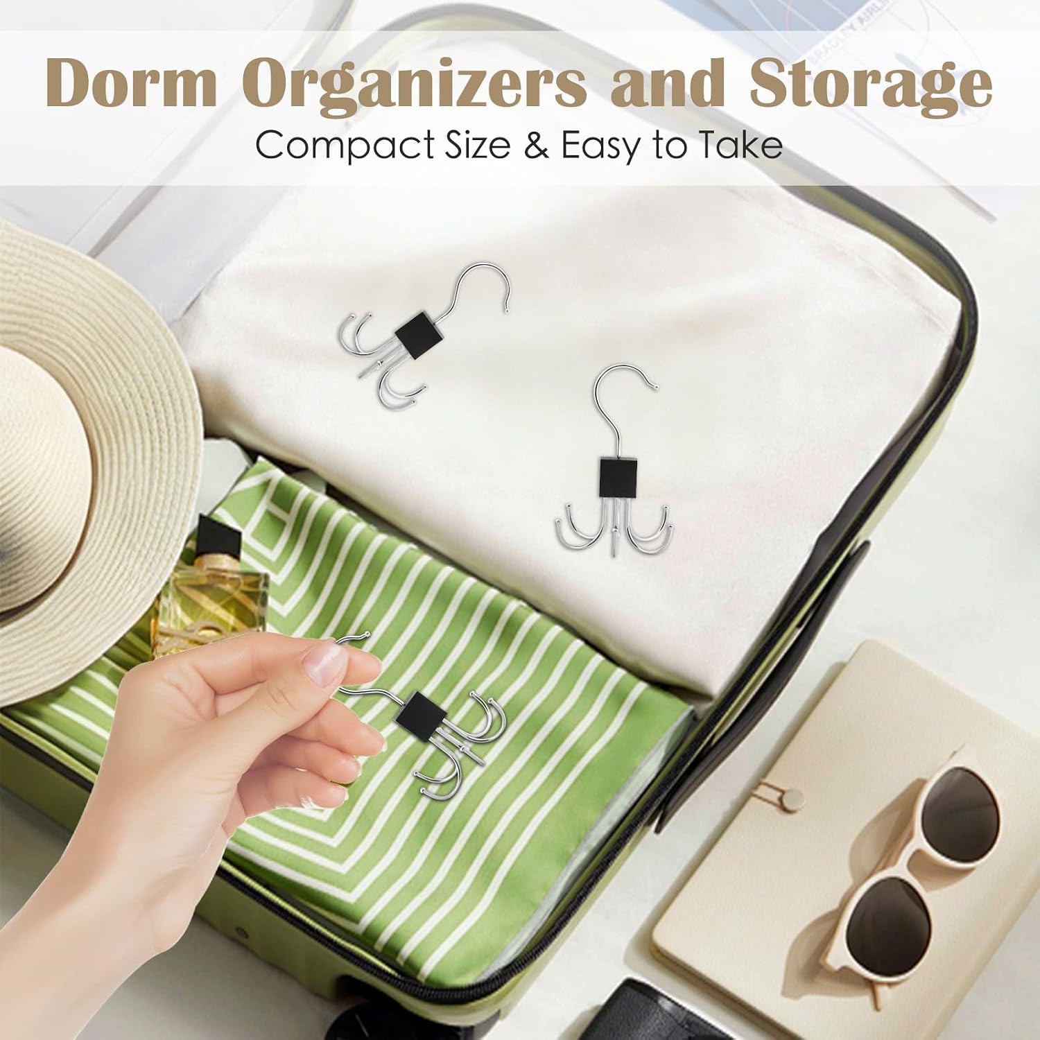 3 Pack Tank Top Hanger, Bra Hangers for Closet Organizer Max 54 Storage Capacity, Space Saving 360° Rotatable Metal Bra Organizer, Closet Organizers and Storage for Tank Top Bras Scarf Purse