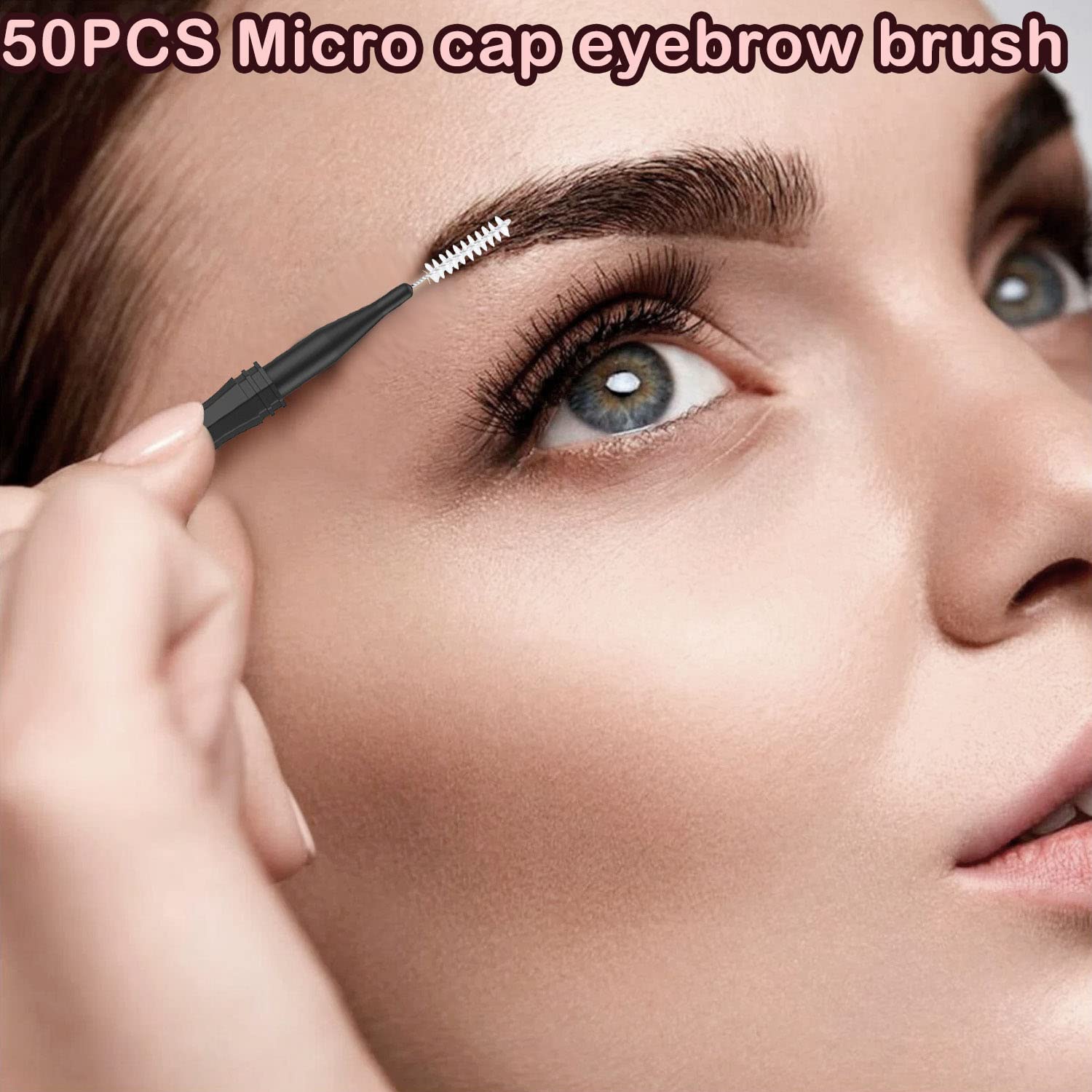 Brochas Microcejas con Tapa, Cepillo Carrete Cejas, Micro Cepillo Laminación de Cejas, 2 Tamaños