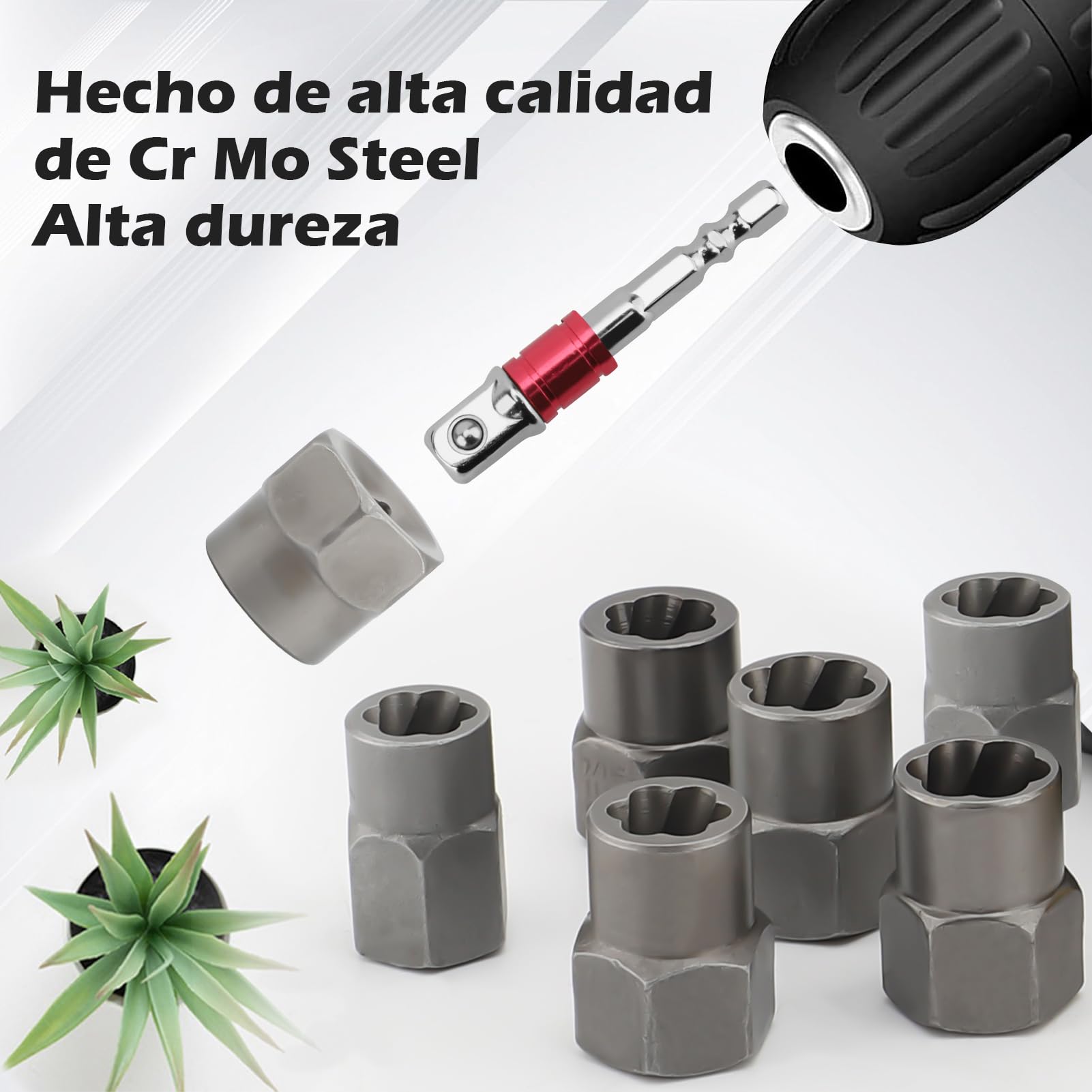 Juego de Extractores de Pernos, Herramienta de Extracción de Tuercas de Rueda de Bloqueo de 14 Piezas, Juego de Llaves de Vaso Extractor de Pernos Pelados, Juego de (Color de la