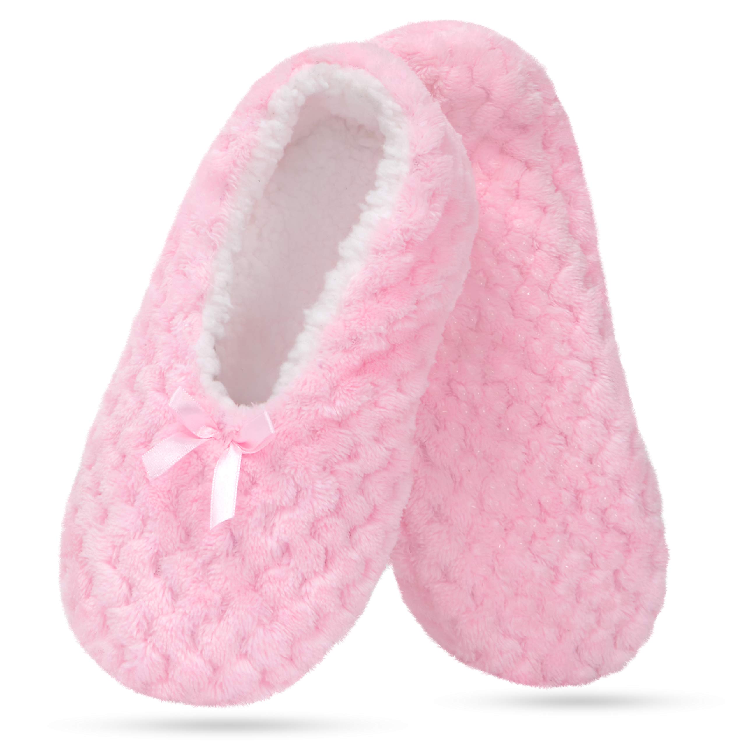 Cozy MemorySoft Slipper Socks Warm Cozy Fuzzy Sleeper Non-Slip Sole Lined Socks for Women Home Spa Hotel