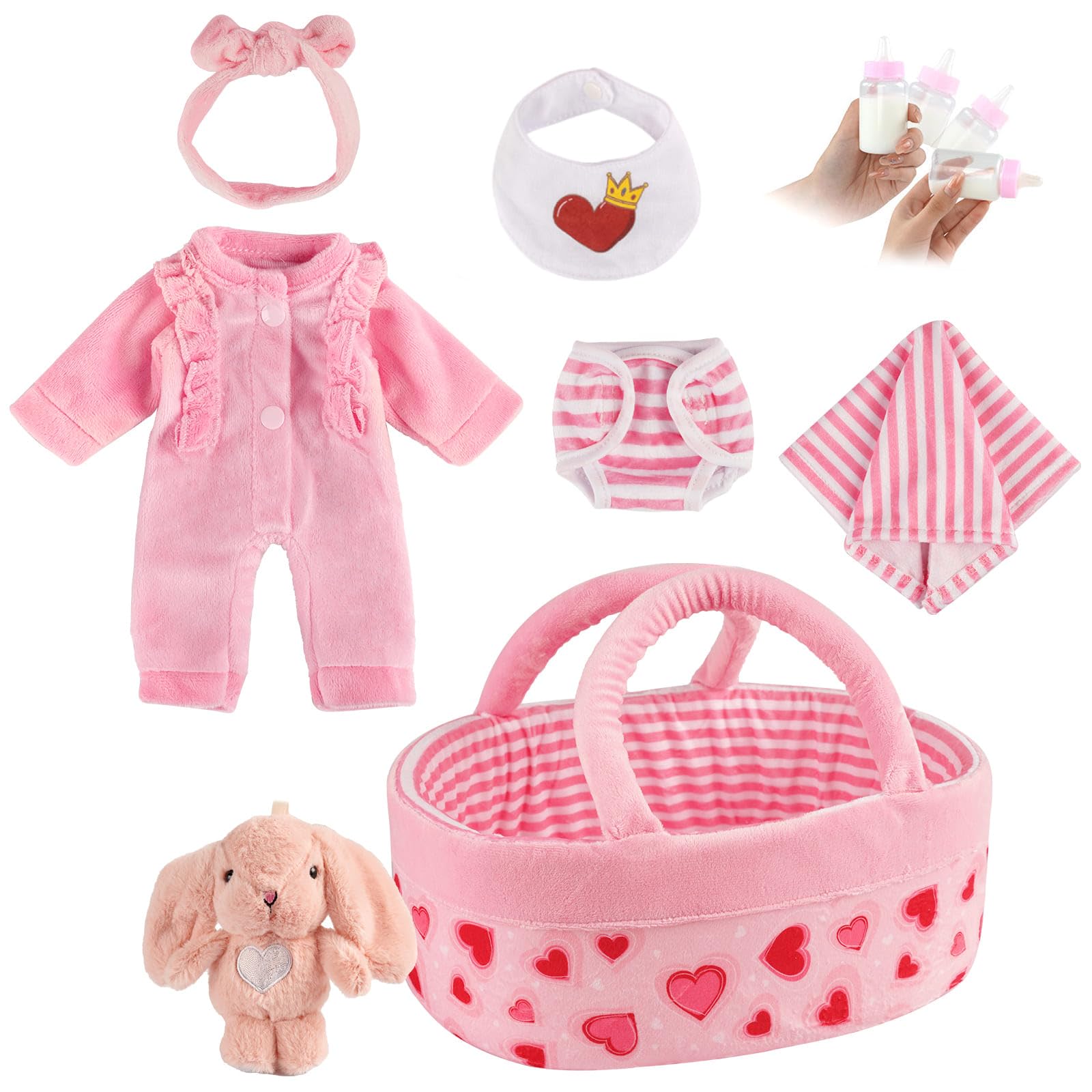 Set De Ropa Para Muñecas De 35-43 Cm | Falda Tutú Rosa Con Chaqueta Y Conejito | Regalo Ideal Para Niñas +3 Años