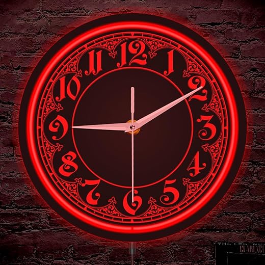 12-Inch Retro Red LED Neon Clock
