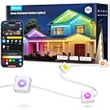 Govee Permanent Outdoor Lights 2, 100ft RGBIC Outdoor Lights with 72 LED Lights, IP67 Waterproof, 100 Scene Modes with 40lm White for Outdoor Decorations, Works with Alexa, Google Assistant, White