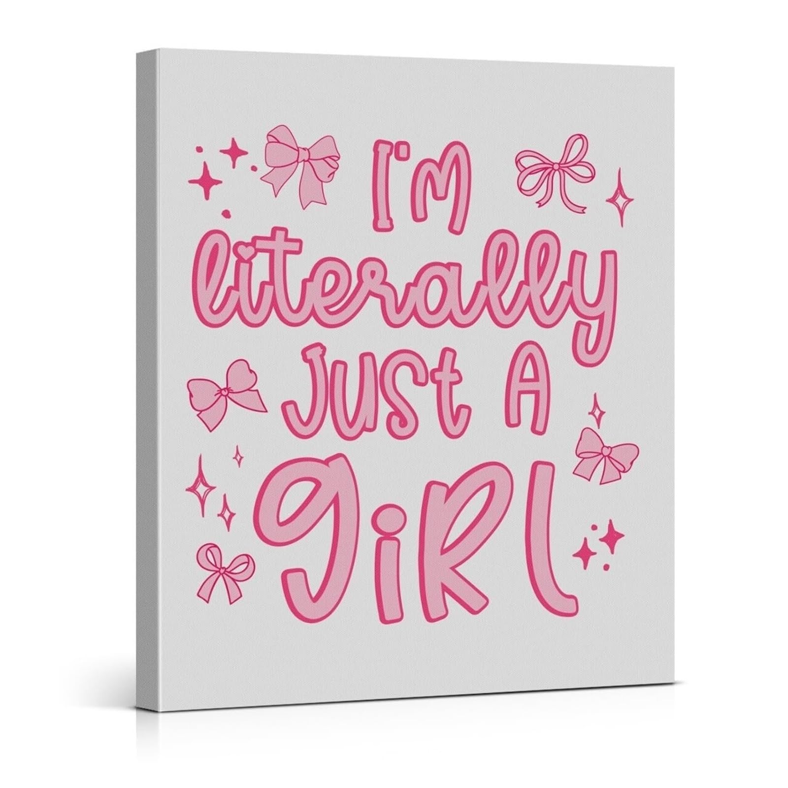RNUMLIGH Bow Girl Poster - “I‘m Literally Just a Girl” Cute Wall-Art Print - Feminine Decor for Nursery, Bedroom or Dorm Room(Unframed,12x18inch(30x45cm))